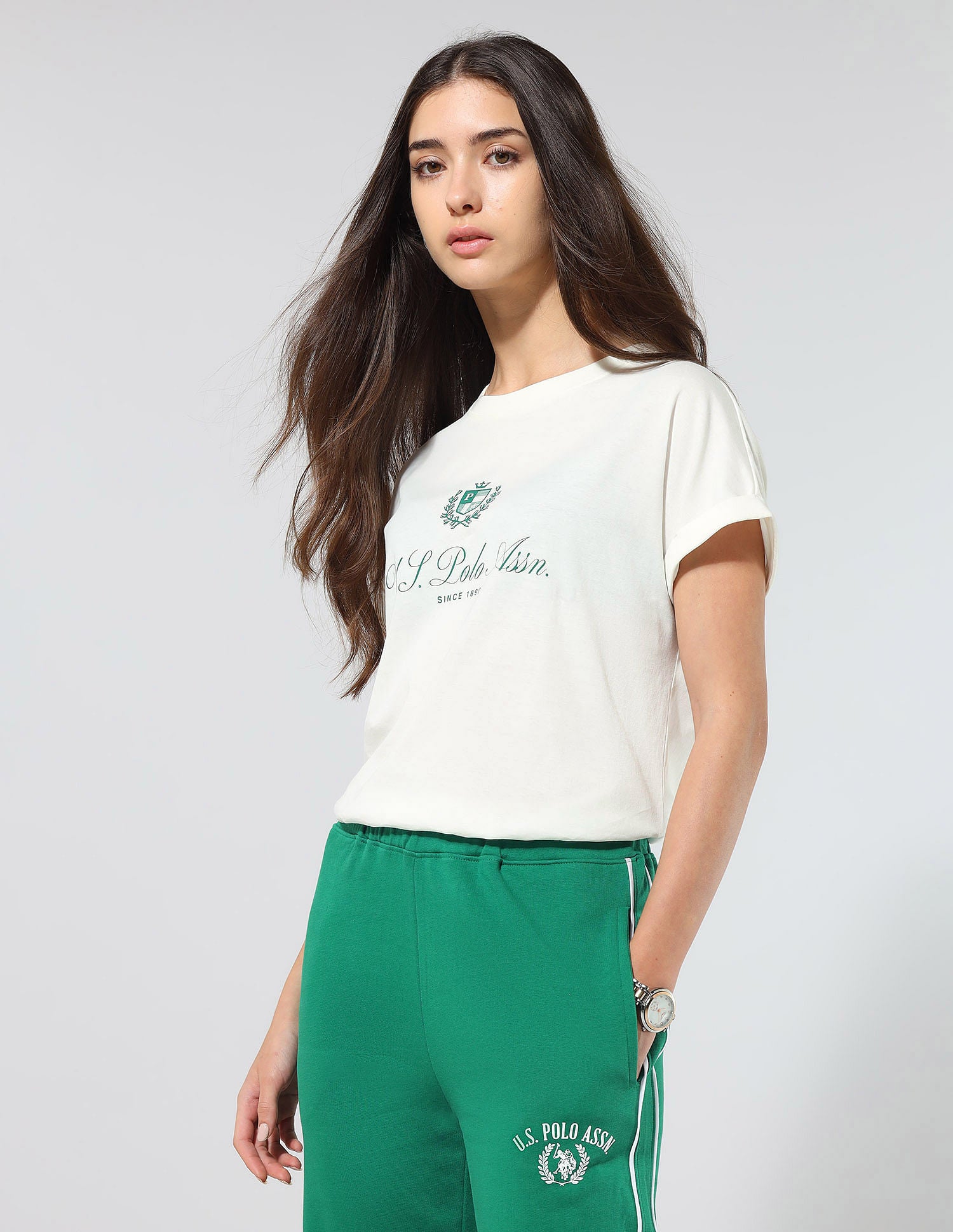 Regular Fit Brand Printed Lounge T-Shirt Off White - U.S. POLO ASSN. | Large