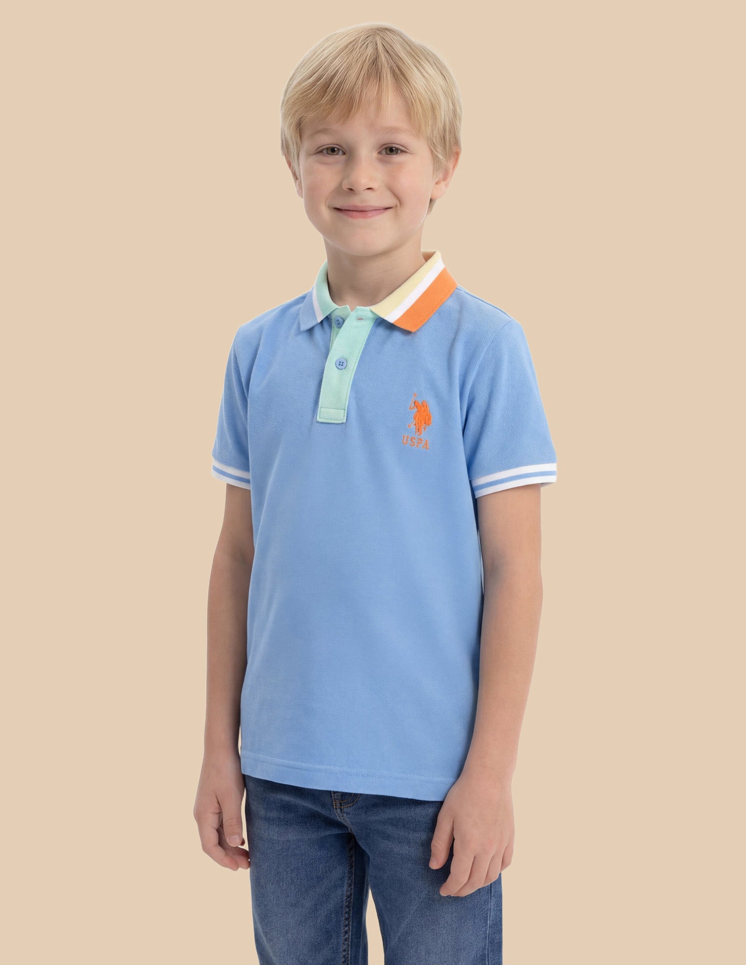Solid Regular Fit Polo Shirt Blue - U.S. Polo Assn. India | Large