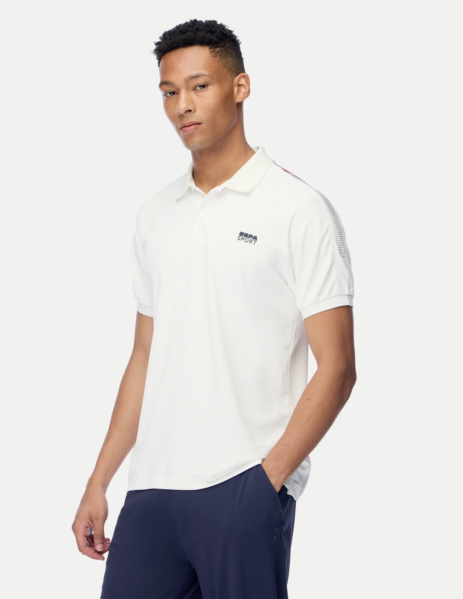 Solid Regular Fit Active Polo Shirt White - U.S. Polo Assn. India | Large