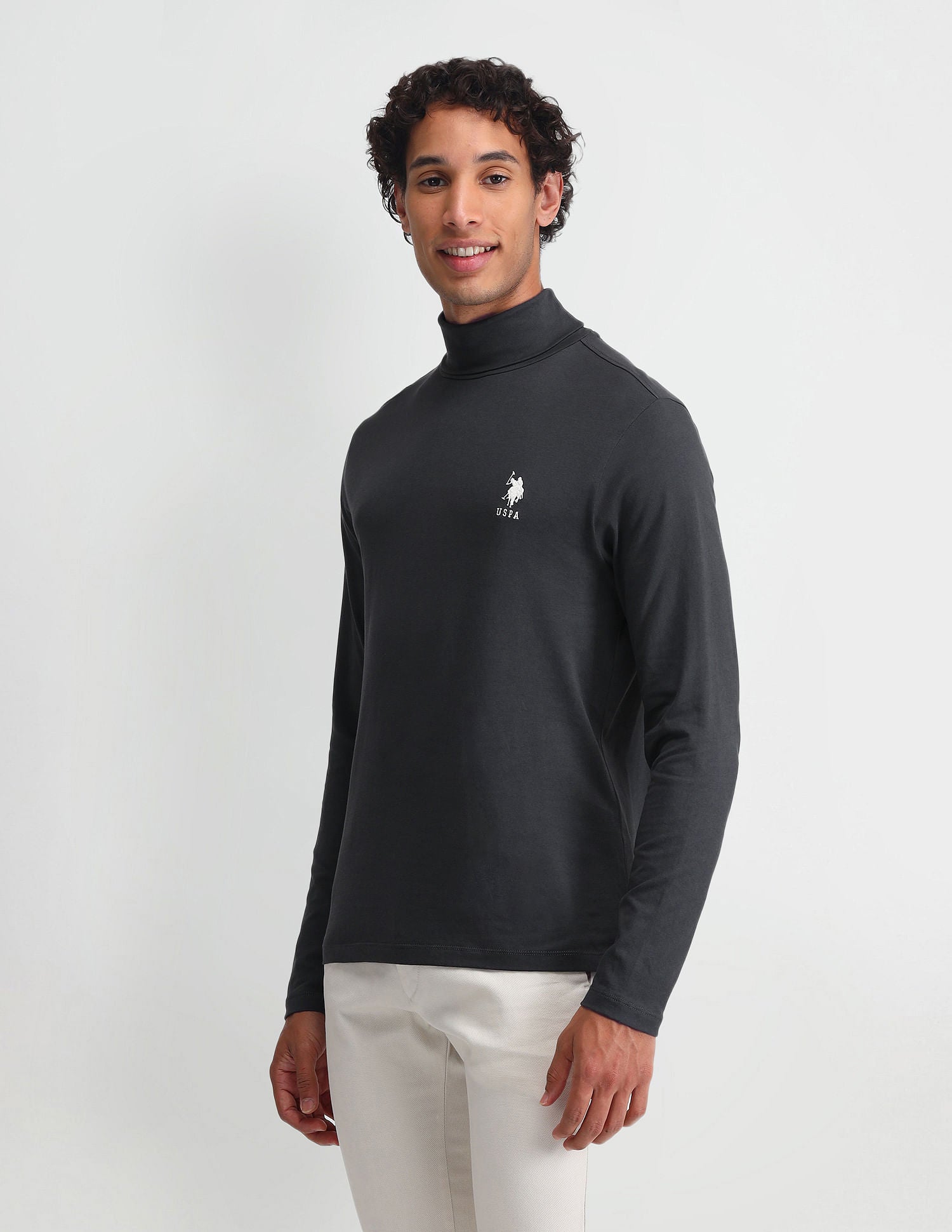 Outdoor Muscle Fit Solid T-Shirt Dark Grey - U.S. POLO ASSN. | Large