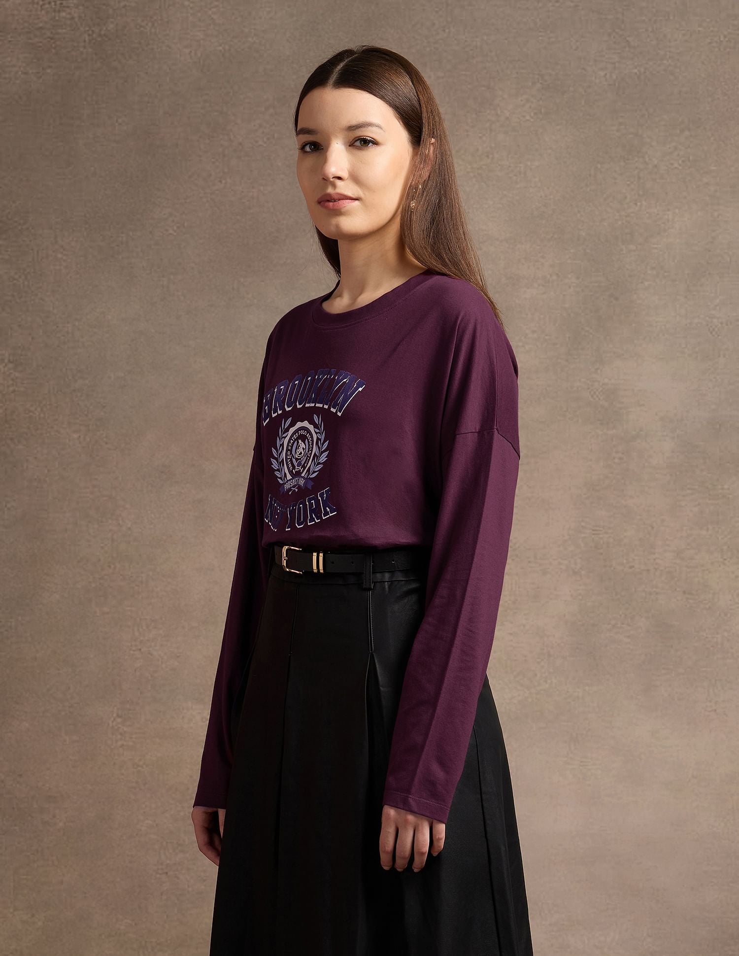 Drop Shoulder Graphic Print T-Shirt Wine - U.S. POLO ASSN. | Large