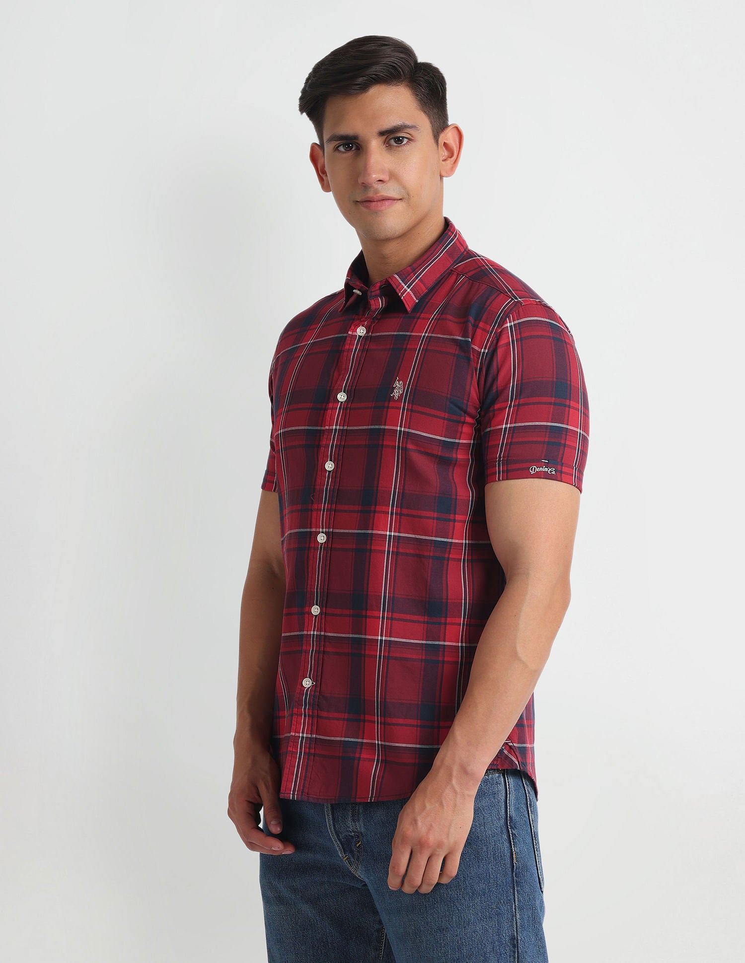 Tartan Check Slim Shirt Red - U.S. Polo Assn. India | Large