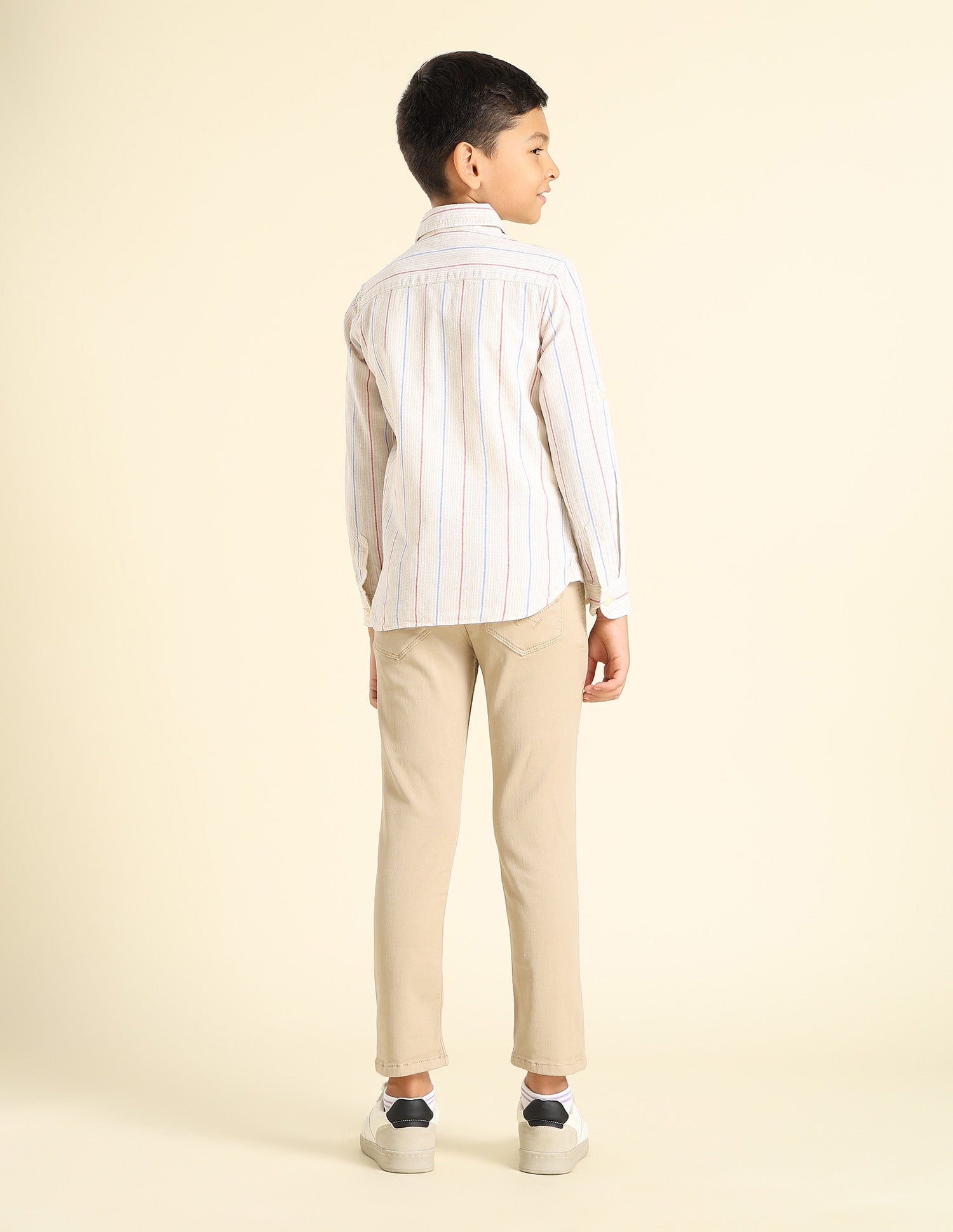 Boys Vertical Striped Regular Fit Shirt Red - U.S. POLO ASSN. | Large