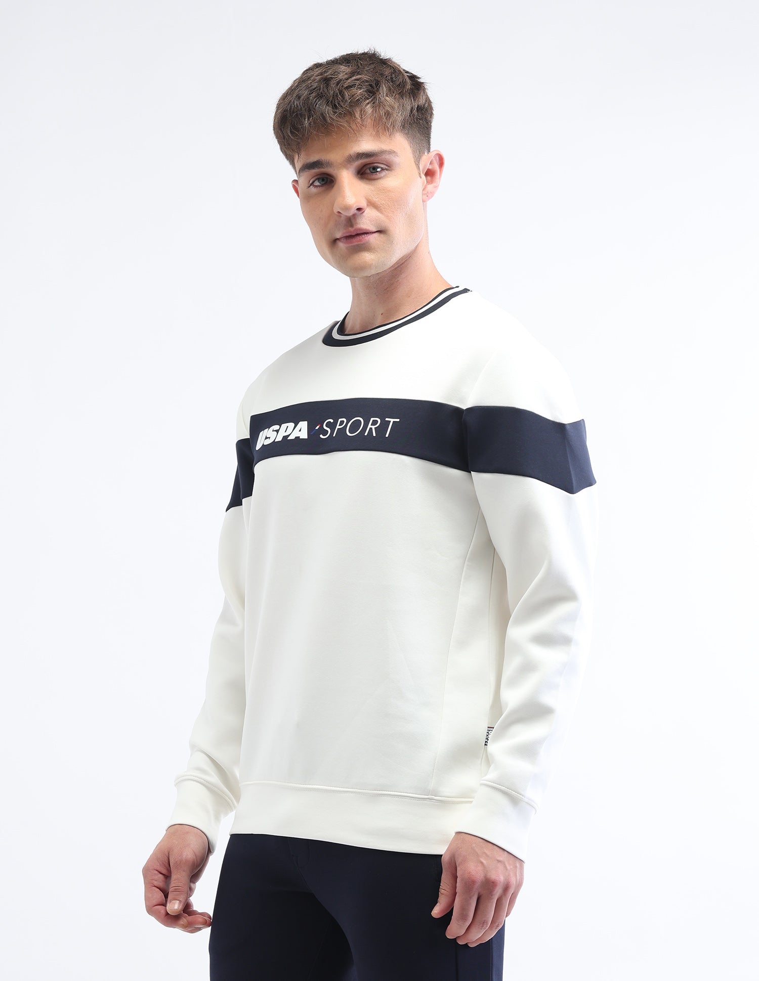 Brand Printed Luxe Sweatshirt White - U.S. Polo Assn. India | Large