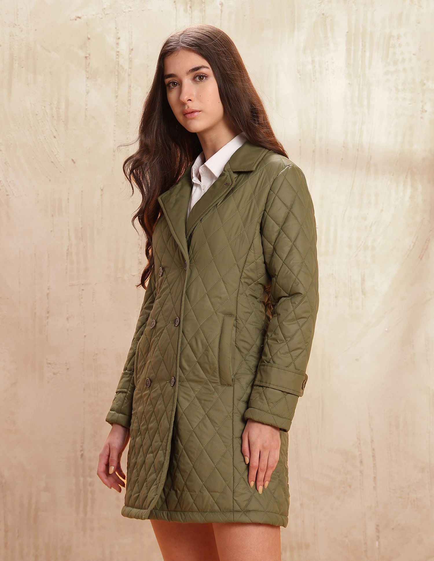 Solid Longline Qulited Jacket Green - U.S. POLO ASSN. | Large