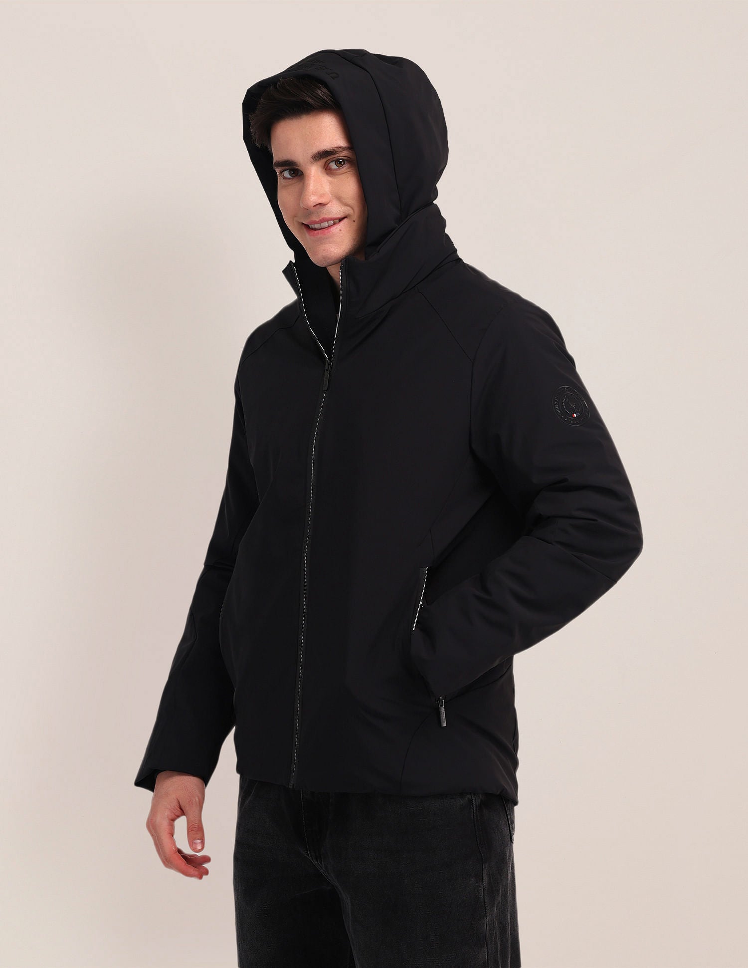 Detachable Hood Padded Jacket Black - U.S. POLO ASSN. | Large