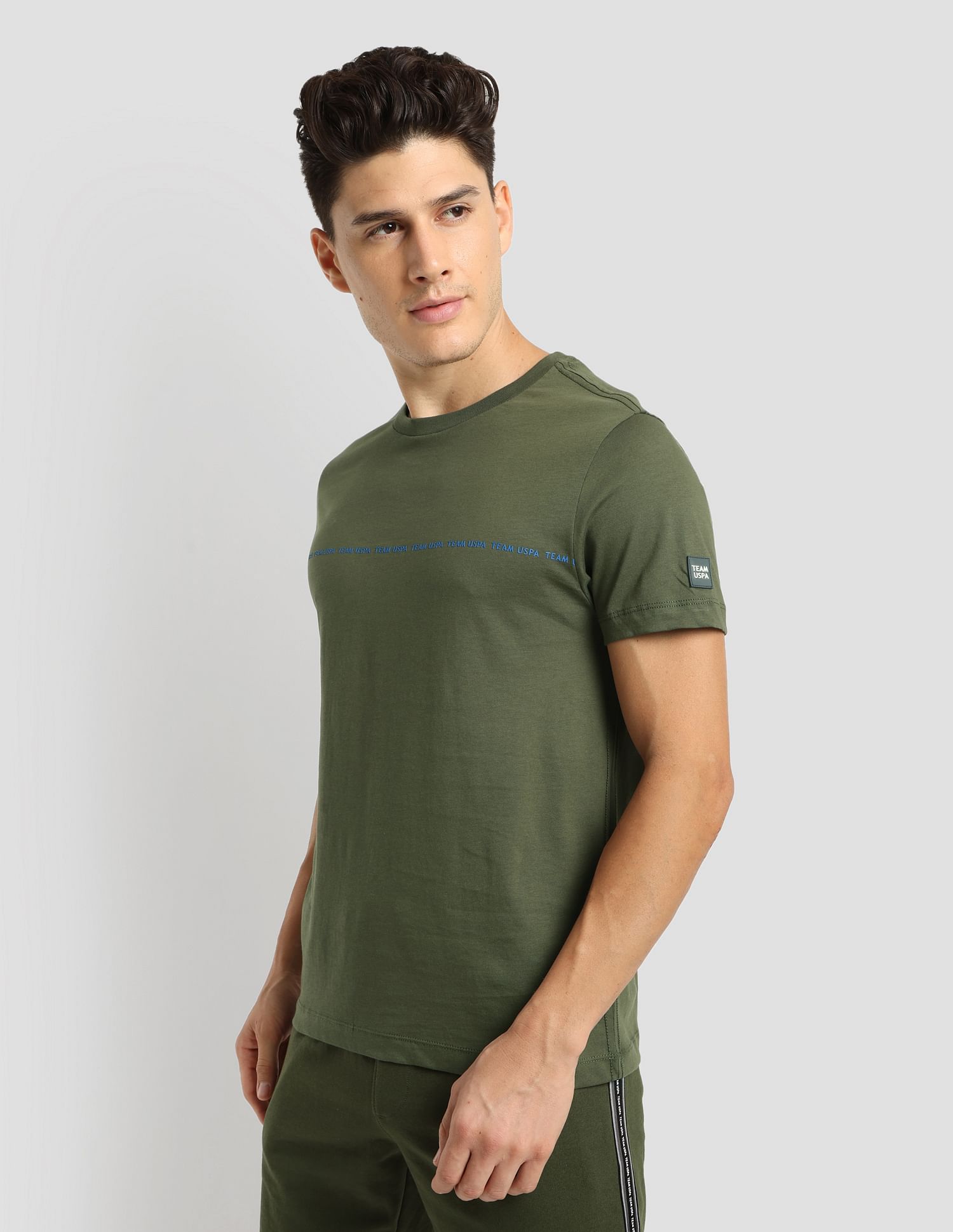 Linear Logo Sport T-Shirt Olive - U.S. Polo Assn. India | Large