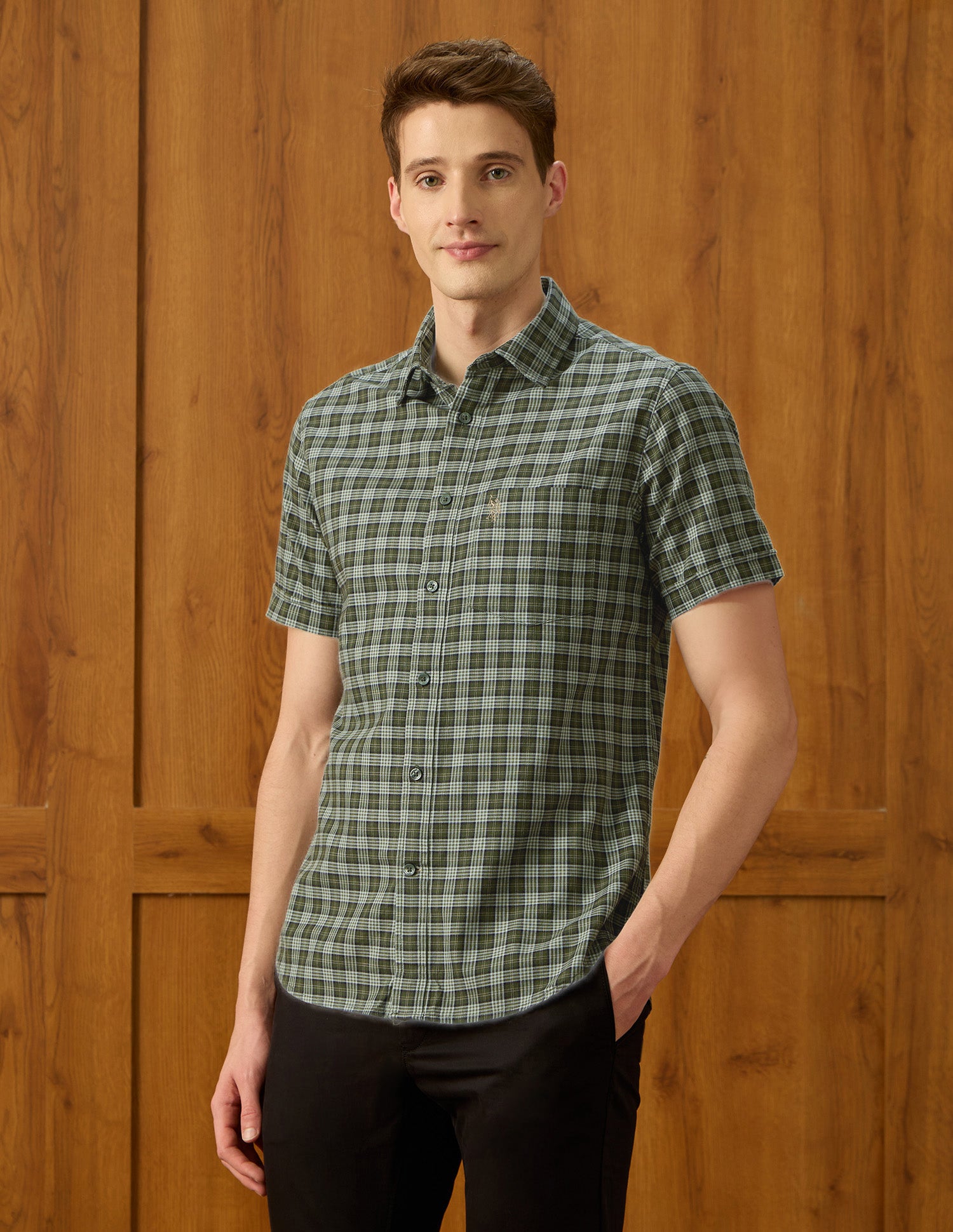 Equestrian Sports @ Elevnado Plaid Checked Shirt Green - U.S. Polo Assn. India | Large