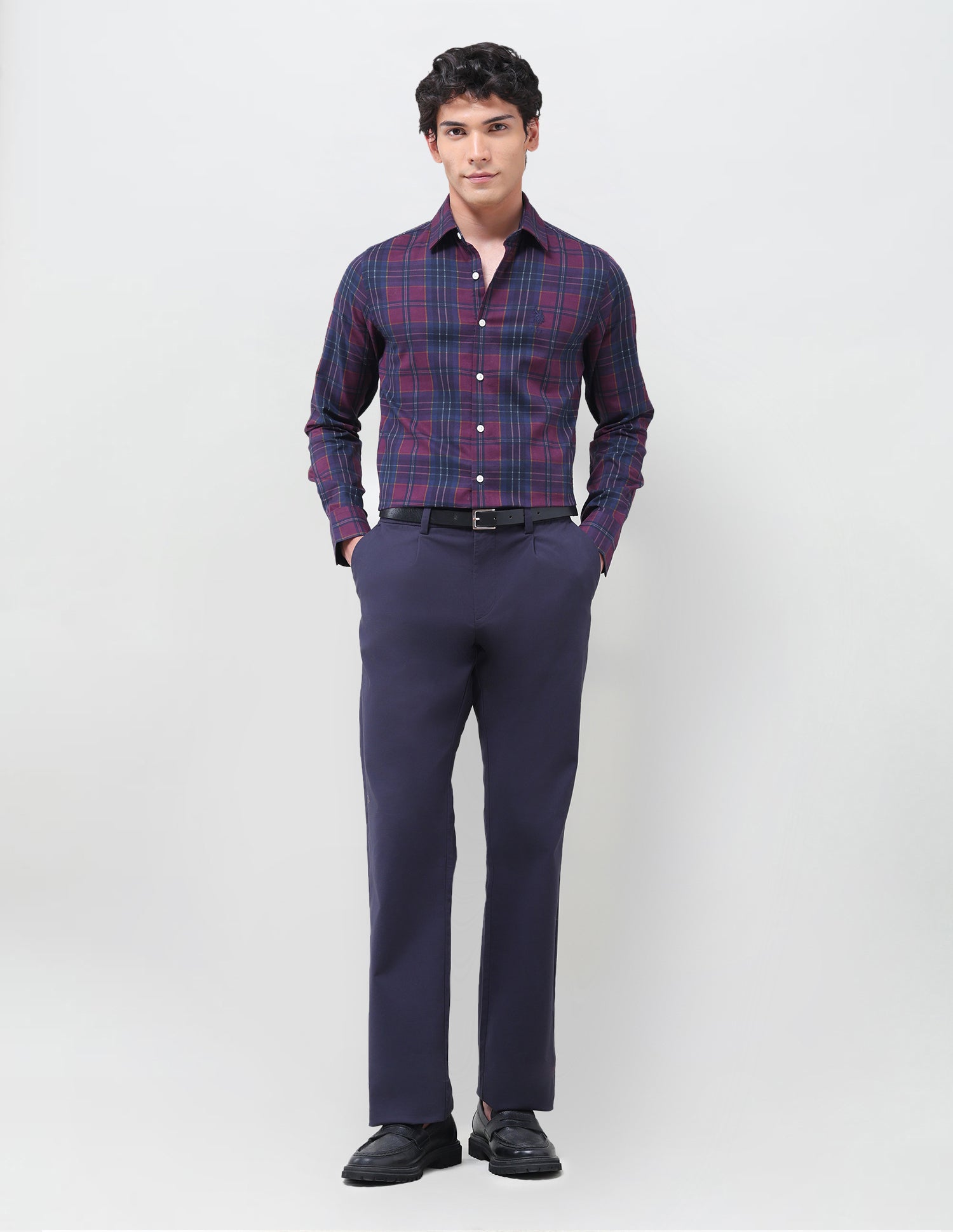 Tailored Fit Oxford Shirt Navy - U.S. Polo Assn. India | Large