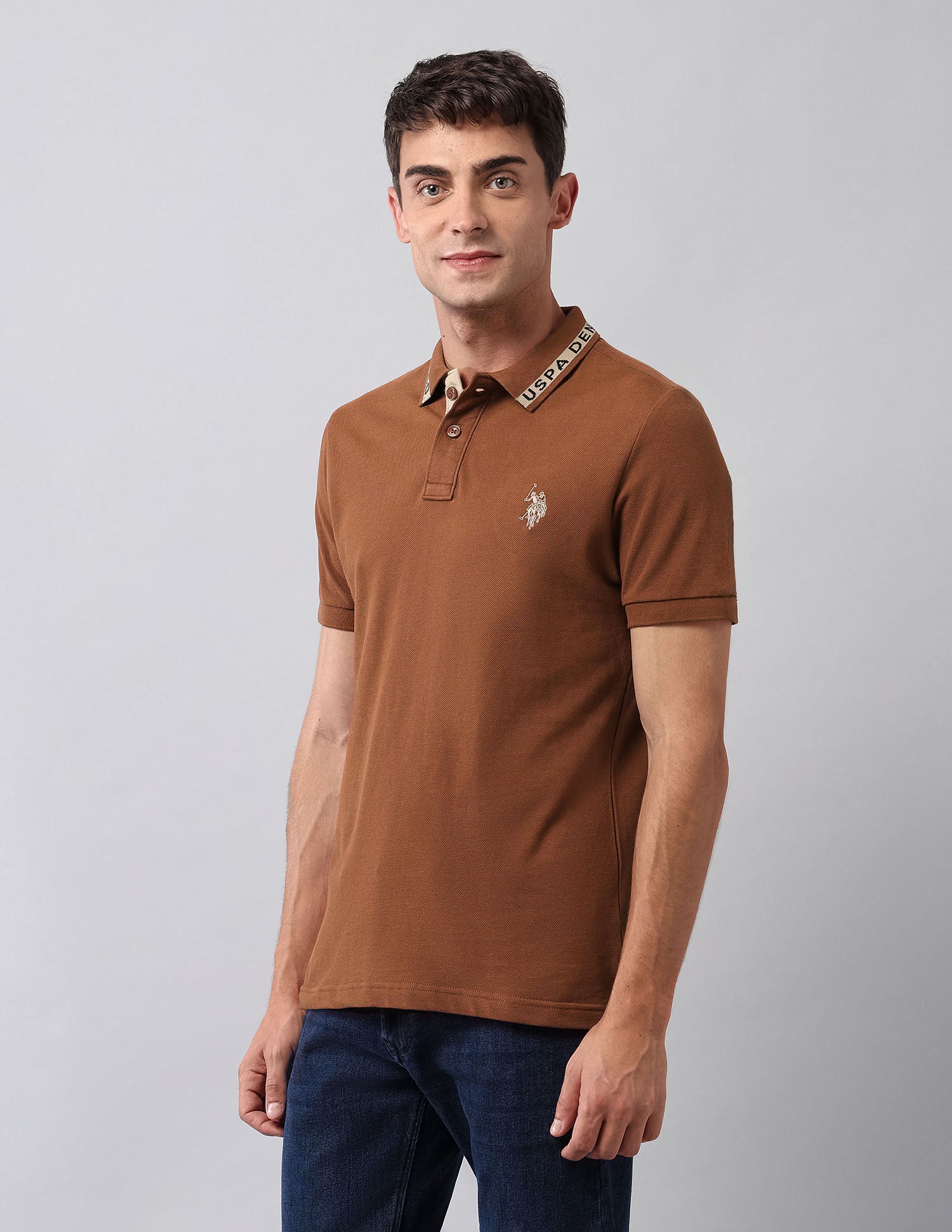 Solid Muscle Fit Polo Shirt Rust - U.S. Polo Assn. India | Large