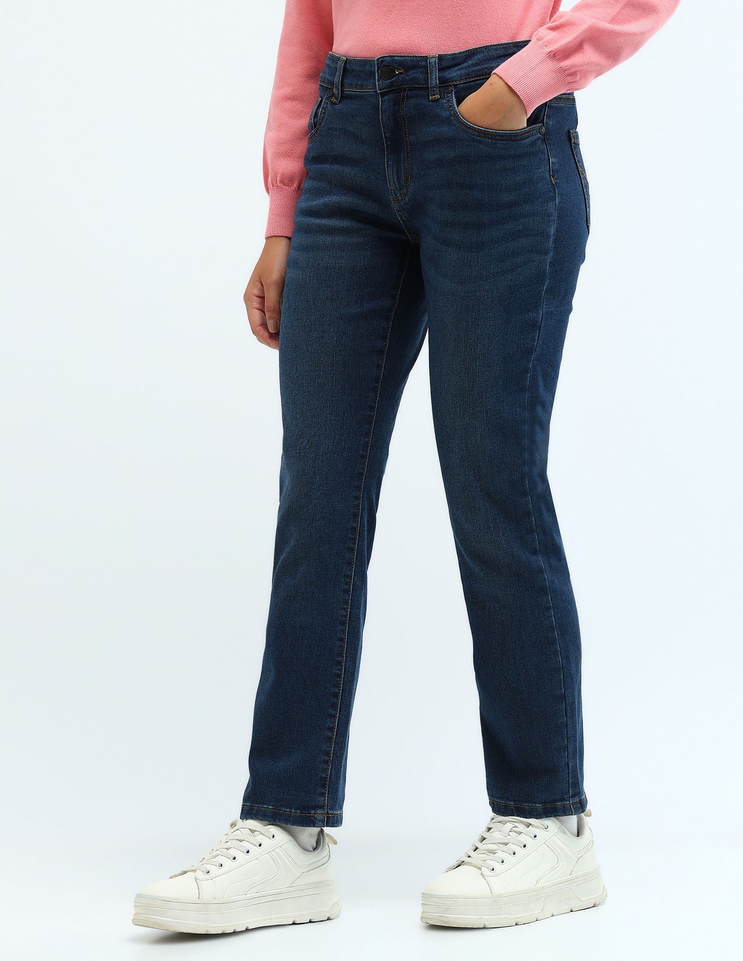 High Rise Slim Fit Jeans Blue - U.S. Polo Assn. India | Large