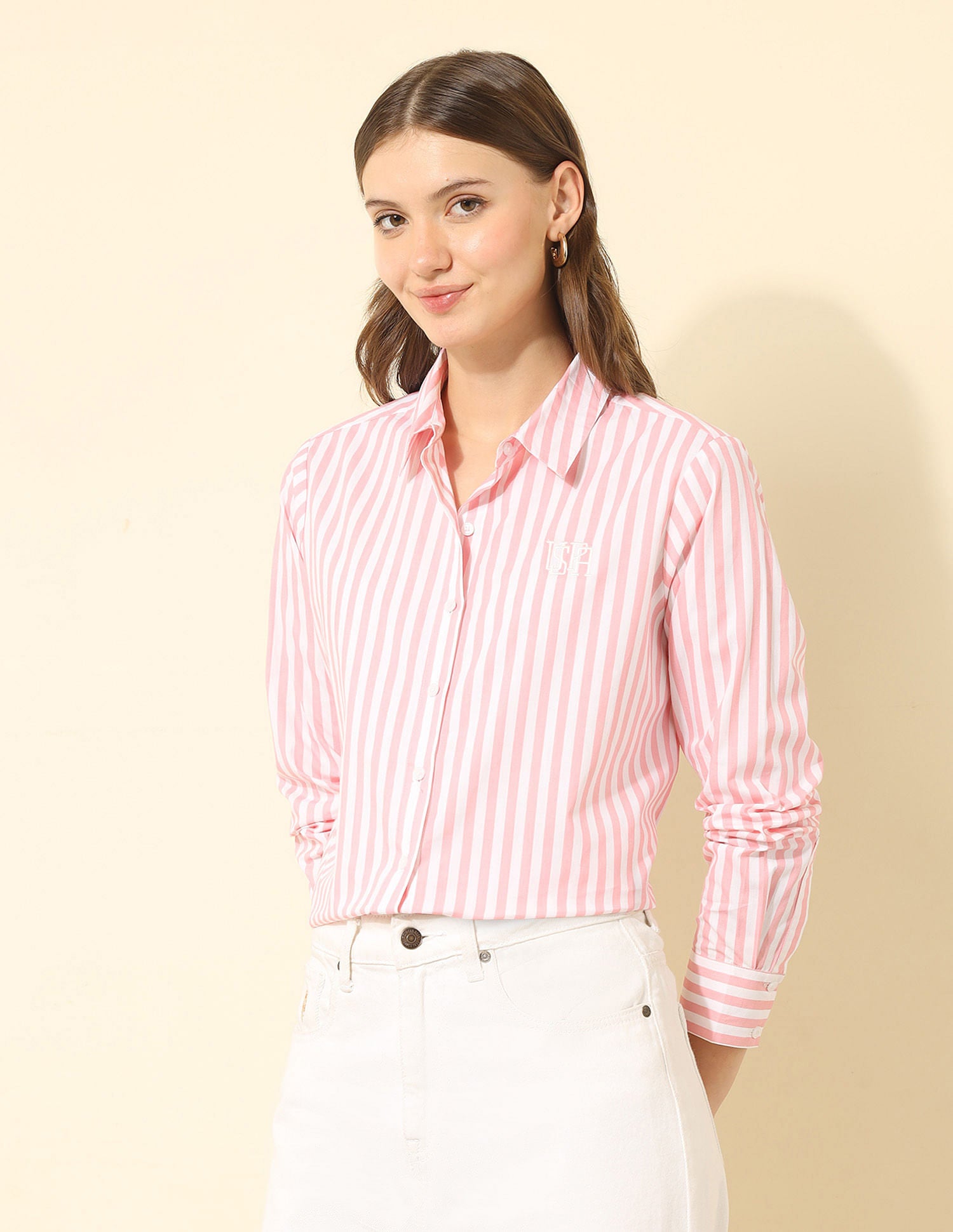Regular Fit Vertical Striped Shirt Light Pink - U.S. POLO ASSN. | Large