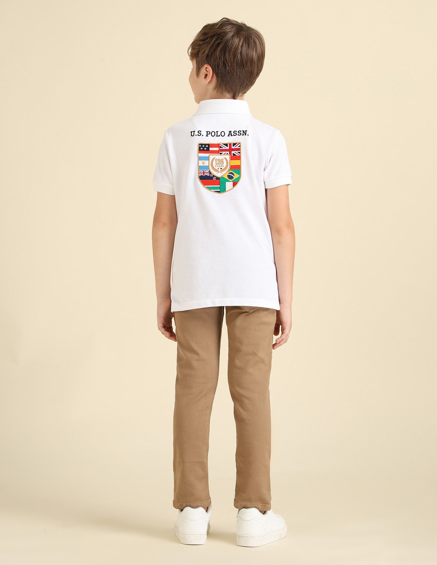 Boys Brand Appliqued Regular Fit Polo Shirt White - U.S. POLO ASSN. | Large