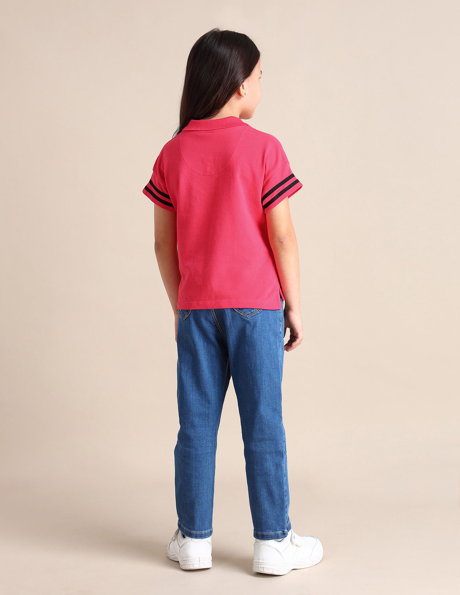 Girls Striped Polo Shirt Rouge Pink - U.S. Polo Assn. India | Large