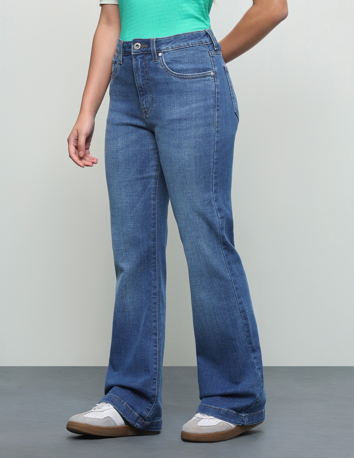 Whiskered Bootcut Fit Jeans Blue - U.S. Polo Assn. India | Large