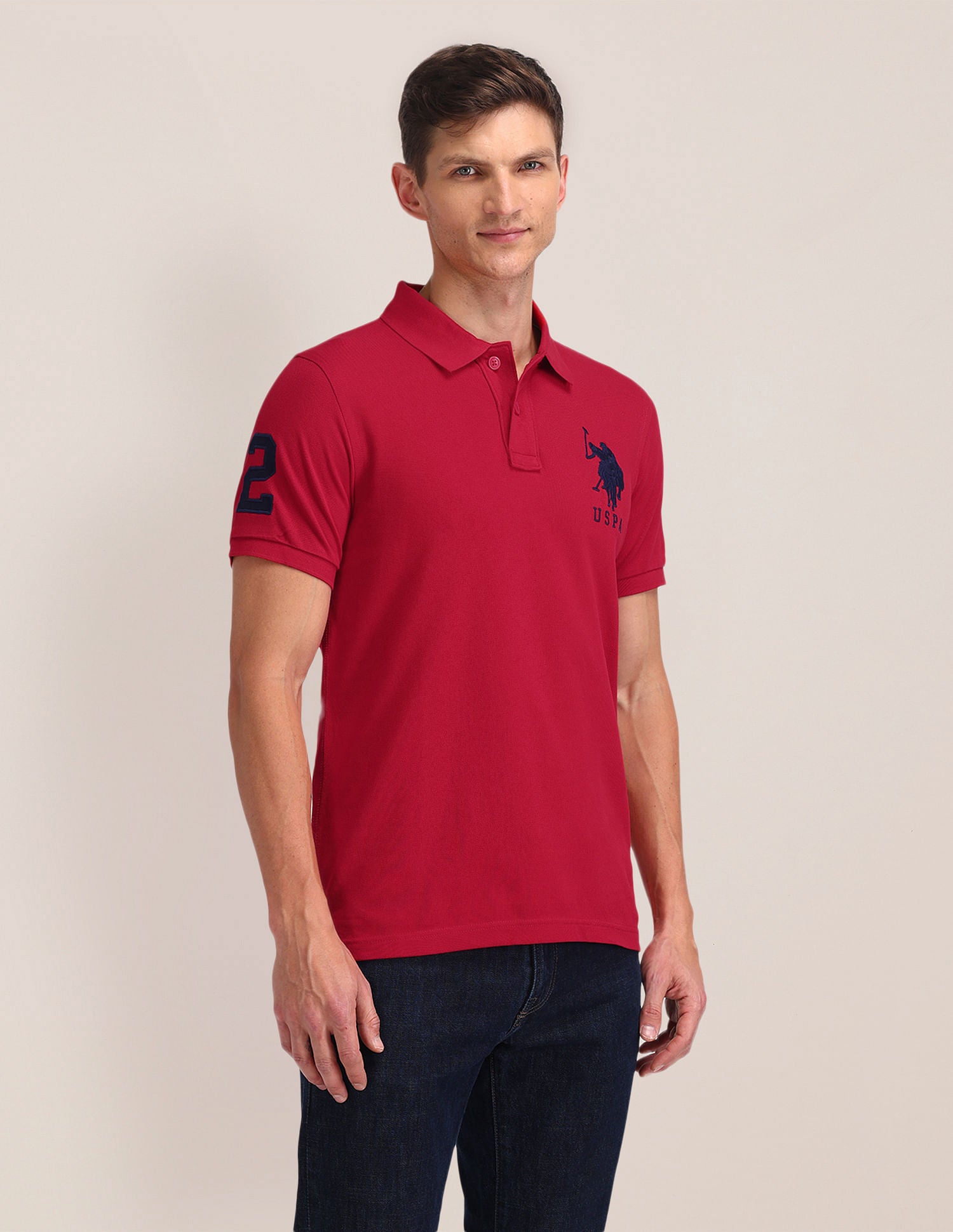 Solid Slim Fit Polo Shirt Red - U.S. POLO ASSN. | Large