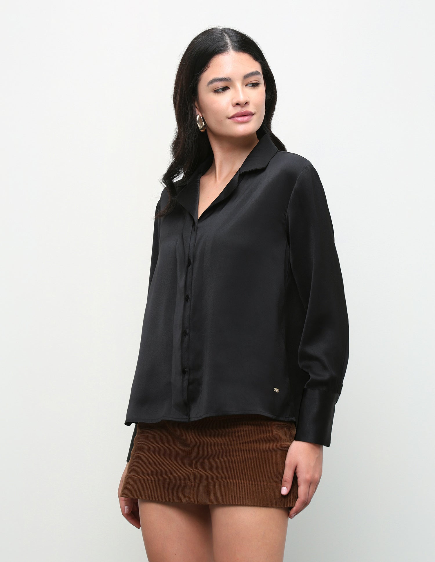 Solid Relaxed Fit Shirt Black - U.S. Polo Assn. India | Large