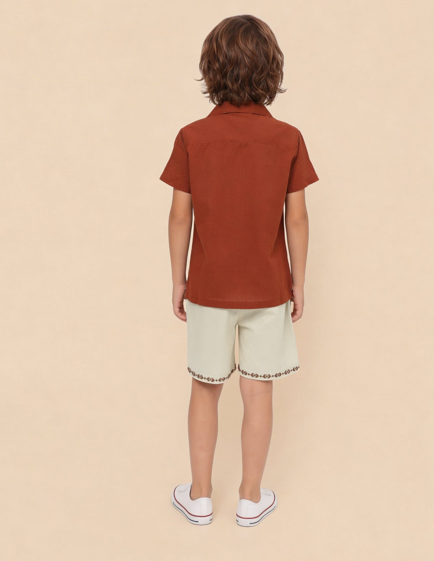 Embroidered Relaxed Fit Shorts Natural - U.S. Polo Assn. India | Large