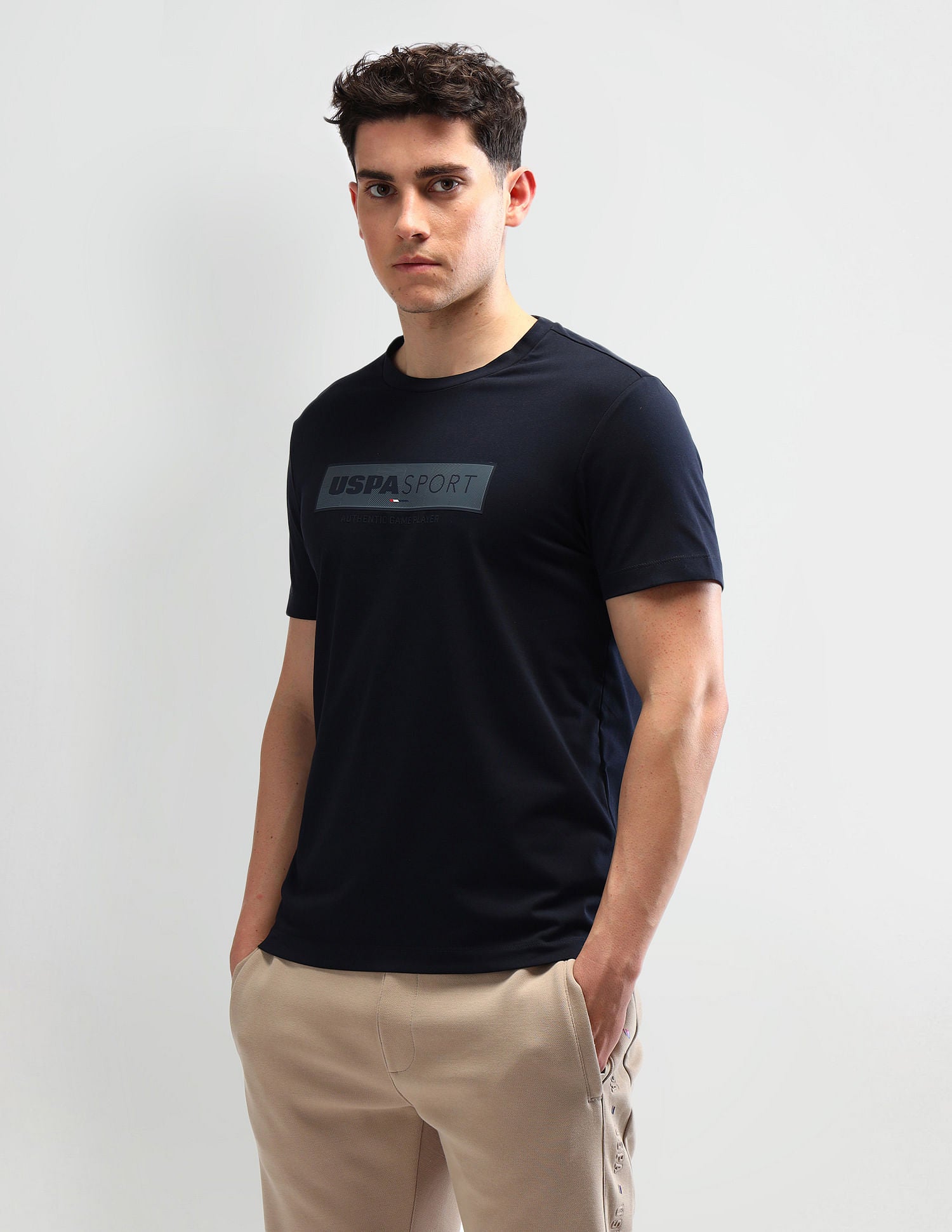 Slim Fit Printed T-Shirt Navy - U.S. Polo Assn. India | Large