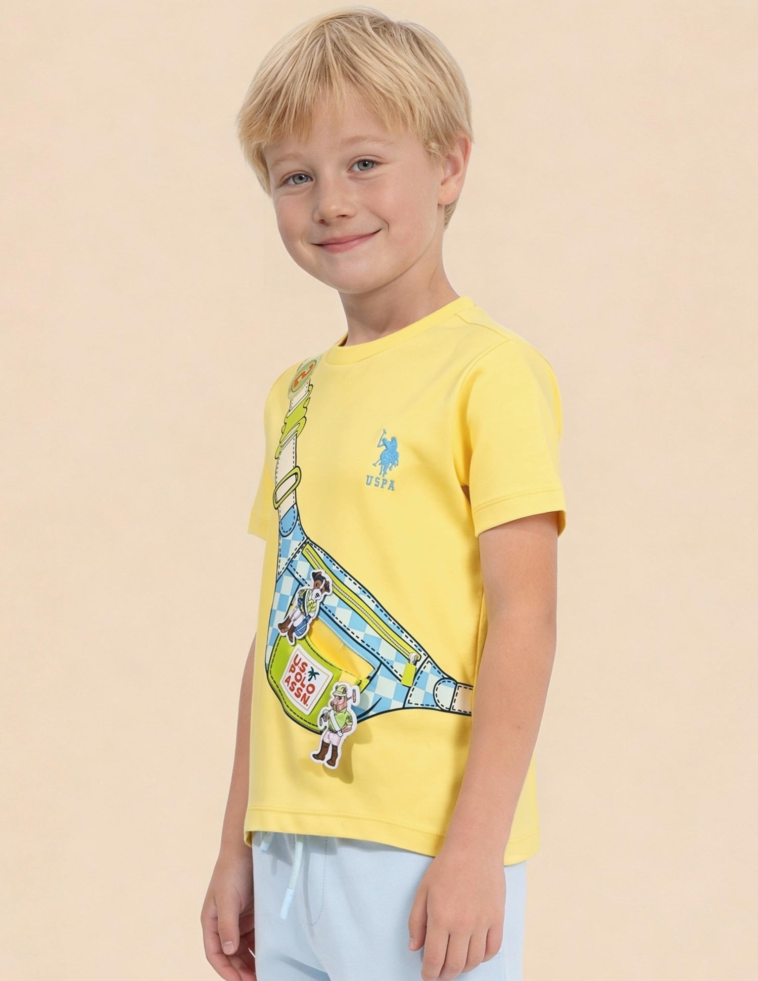 Graphic Printed Regular Fit T-Shirt Light Yellow - U.S. Polo Assn. India | Large