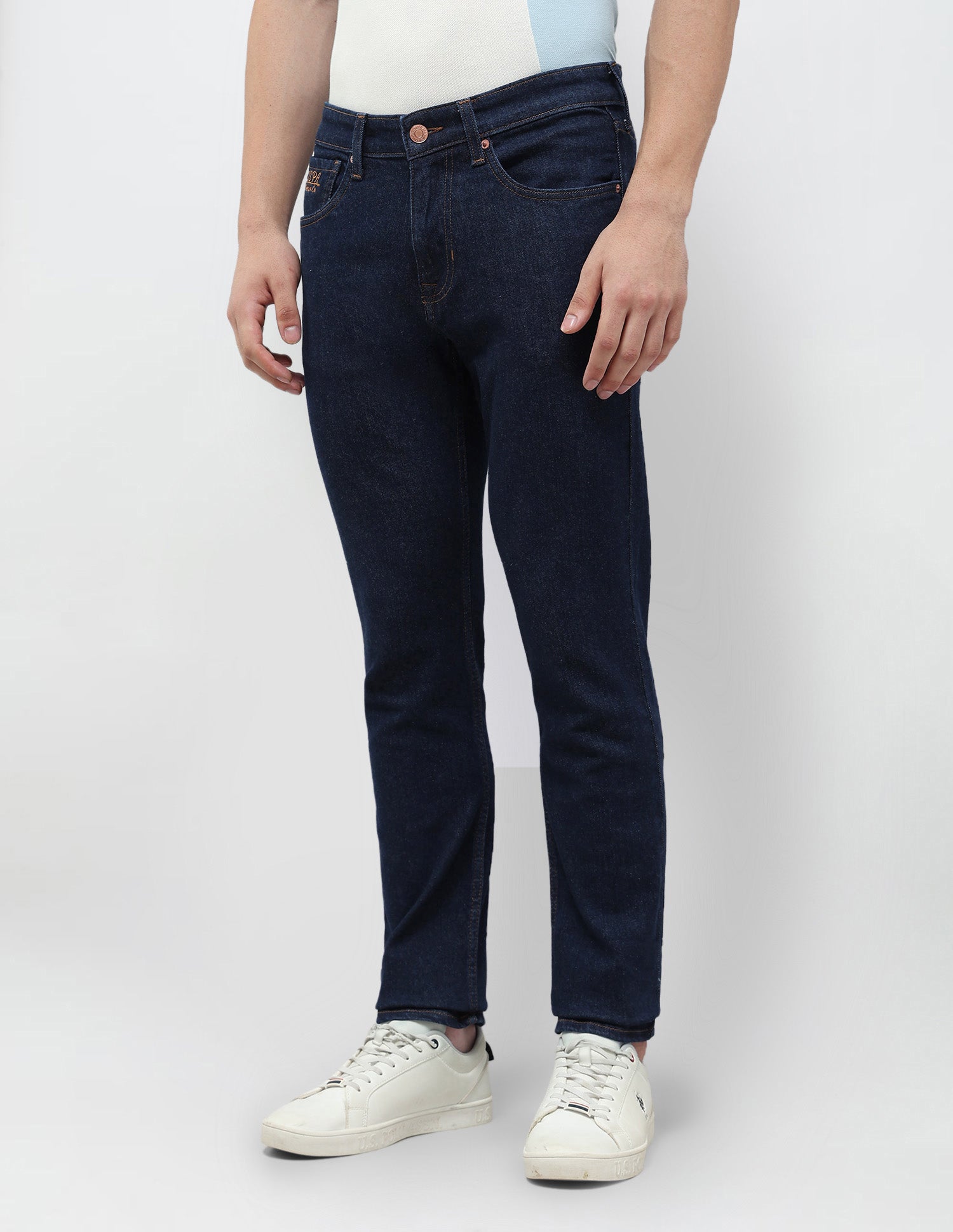 Brandon Slim Tapered Fit Blue Jeans Dark Blue - U.S. POLO ASSN. | Large