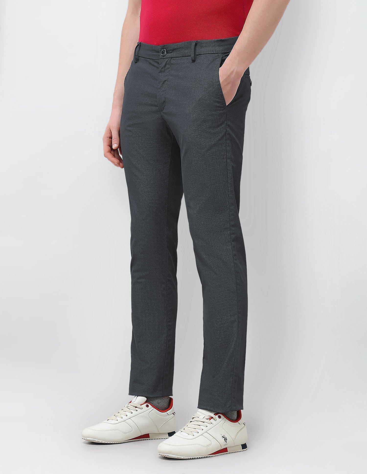 Satin Denver Slim Fit Trousers Charcoal - U.S. Polo Assn. India | Large