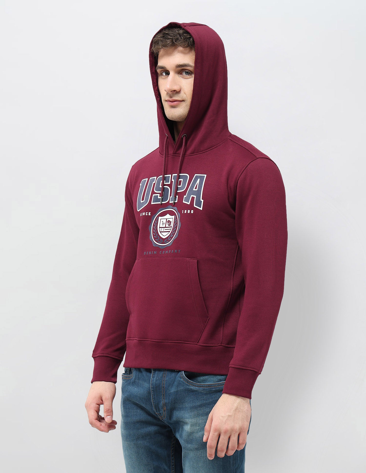 Brand Printed Regular Fit Sweatshirt Maroon - U.S. POLO ASSN. | Large