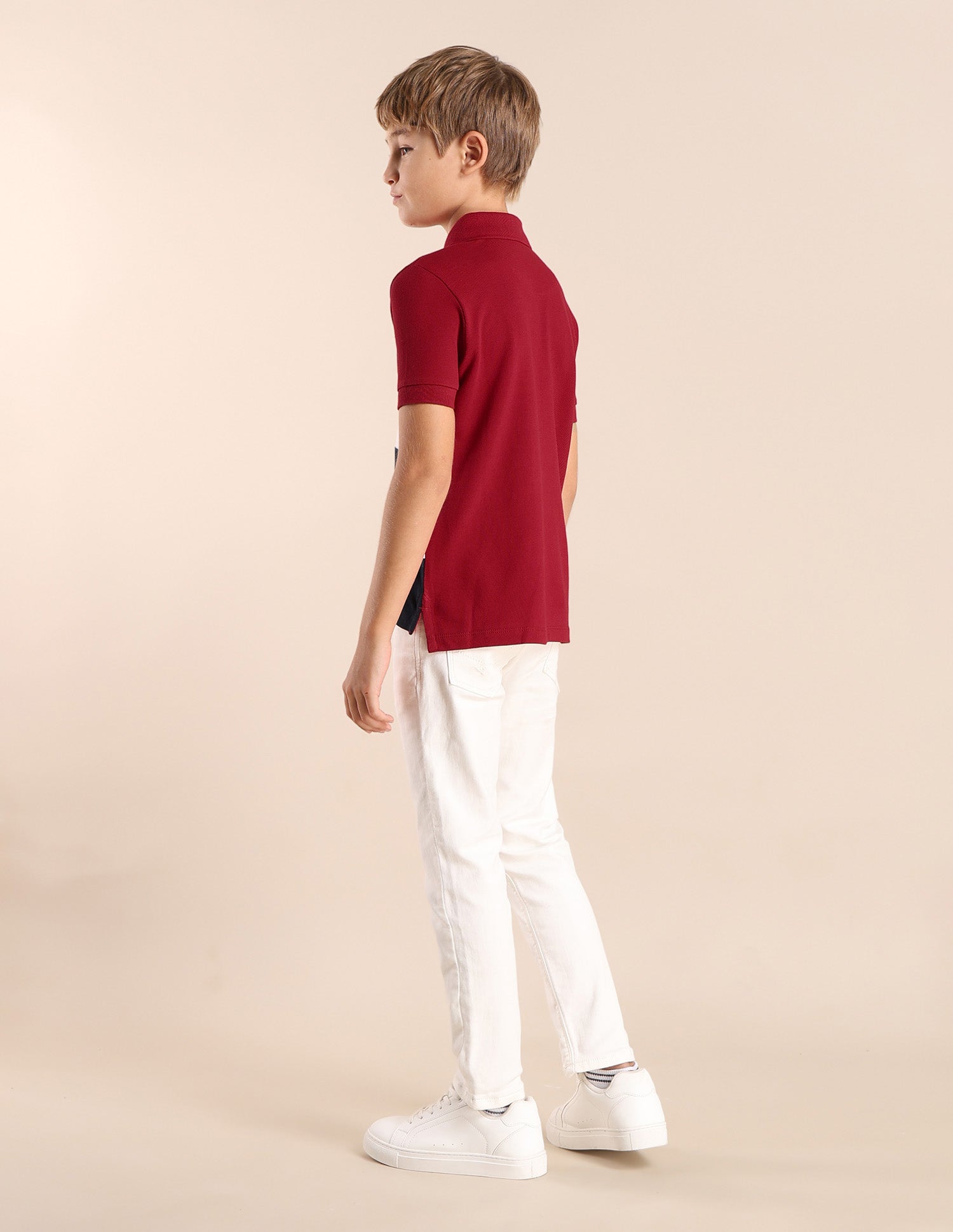 Boys Colourblock Regular Fit Polo Shirt Medium Red - U.S. POLO ASSN. | Large