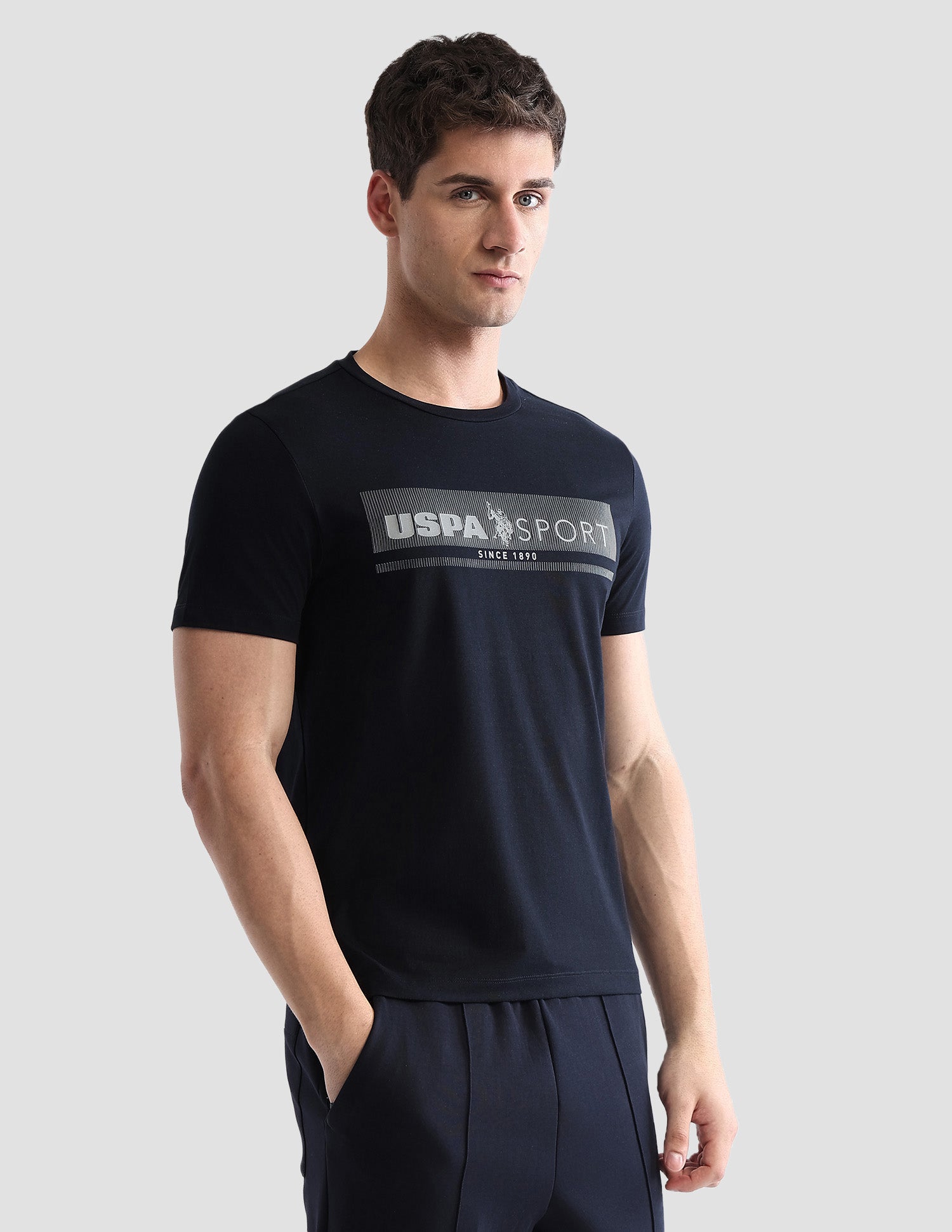 Brand Embossed Regular Fit Active T-Shirt Navy - U.S. POLO ASSN. | Large