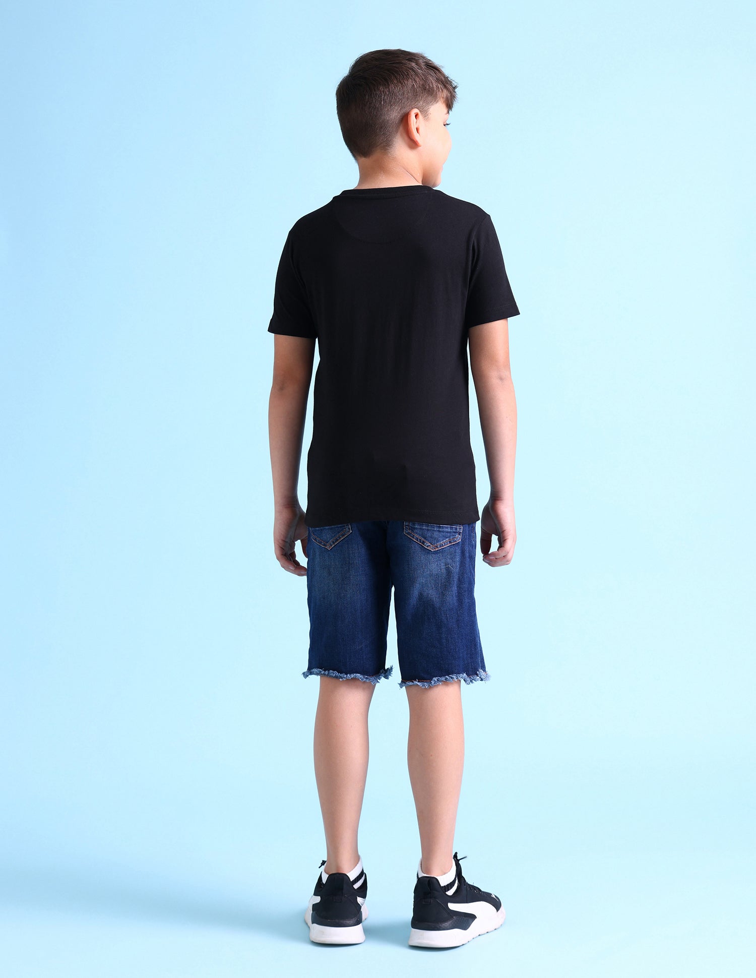 Boys Brand Print Cotton T-Shirt Black - U.S. POLO ASSN. | Large