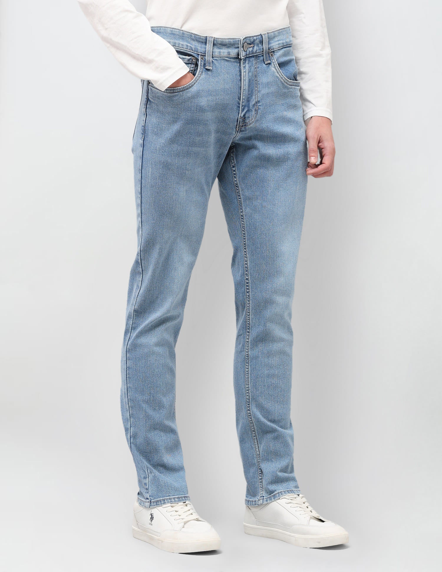 Solid Slim Fit Jeans Blue - U.S. Polo Assn. India | Large
