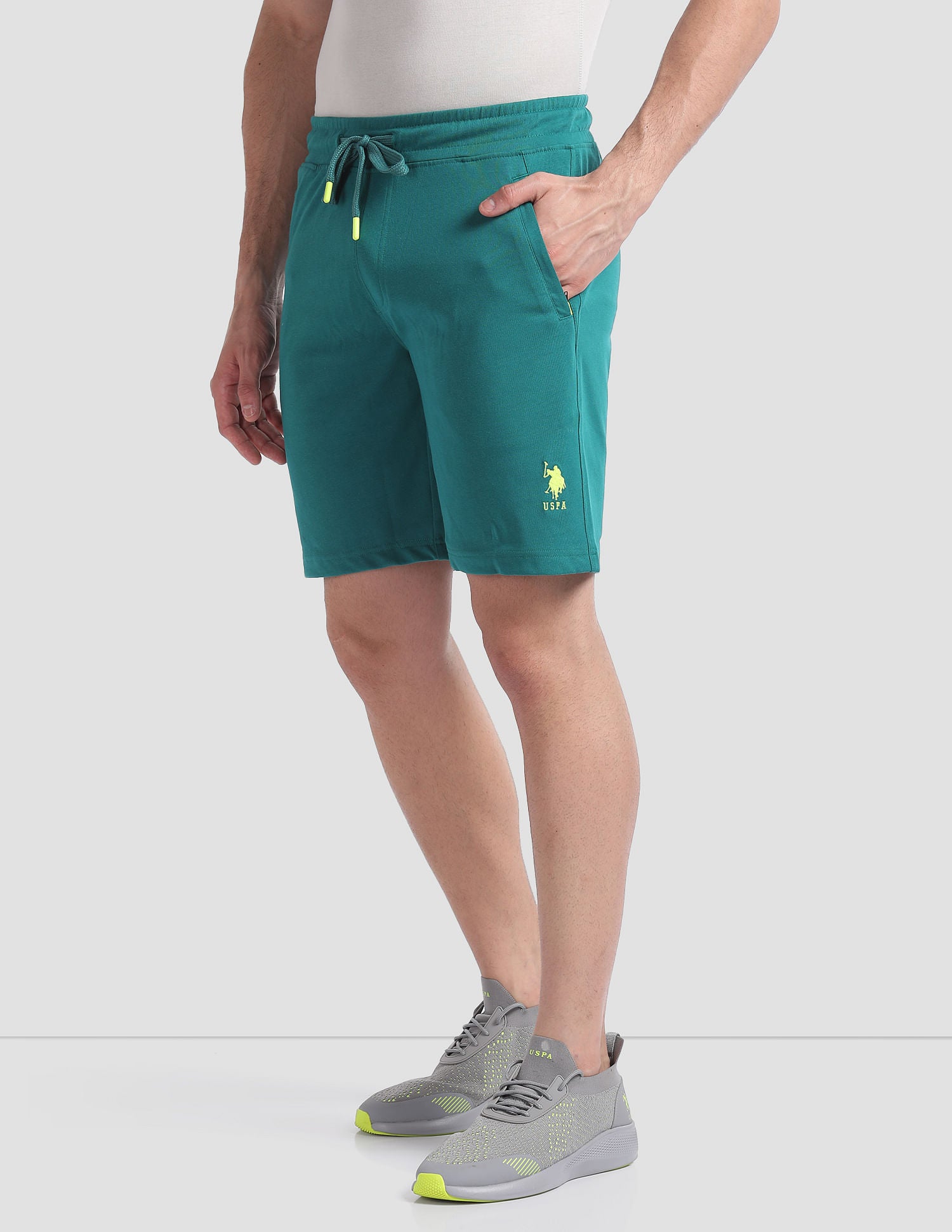 Solid Active AS001 Lounge Shorts - Pack Of 1 Teal Green - U.S. POLO ASSN. | Large