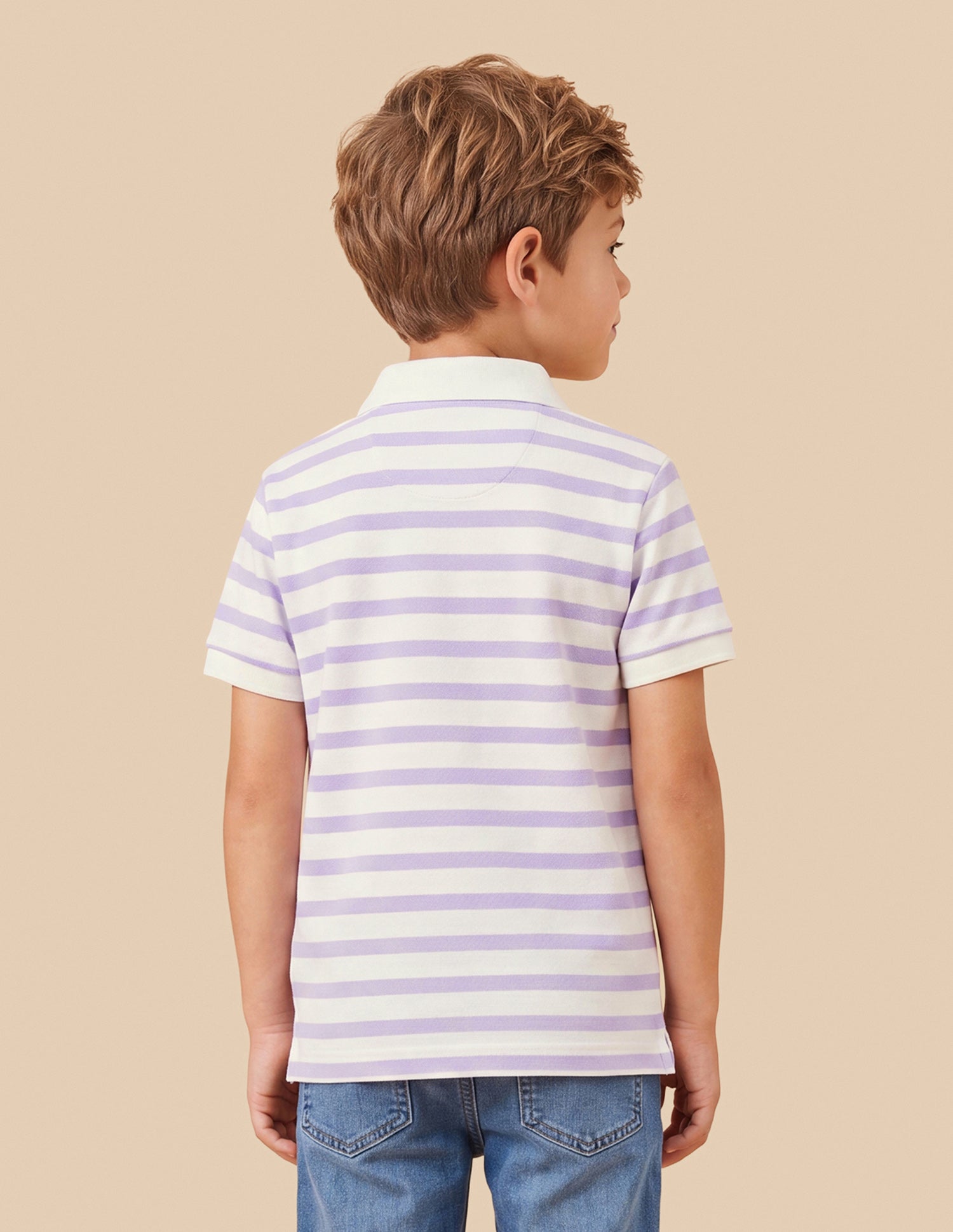 Horizontal Striped Regular Fit Polo Shirt Purple - U.S. Polo Assn. India | Large