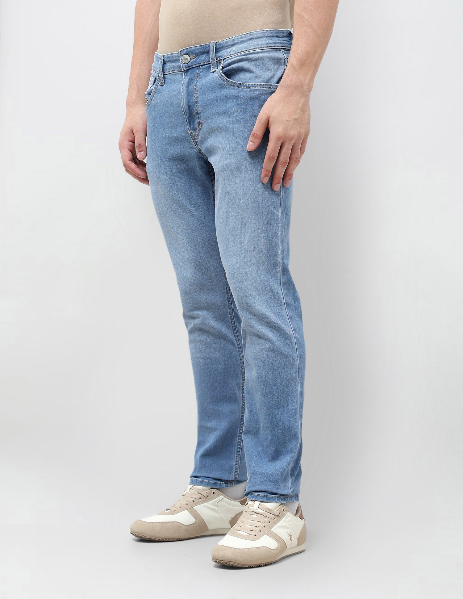 Brandon Slim Tapered Fit Blue Jeans Light Indigo - U.S. POLO ASSN. | Large