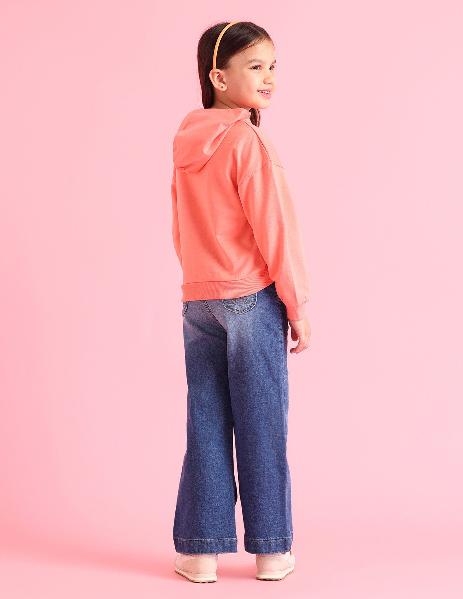 Girls Brand Printed Regular Fit Sweatshirt Light Orange - U.S. POLO ASSN. | Large