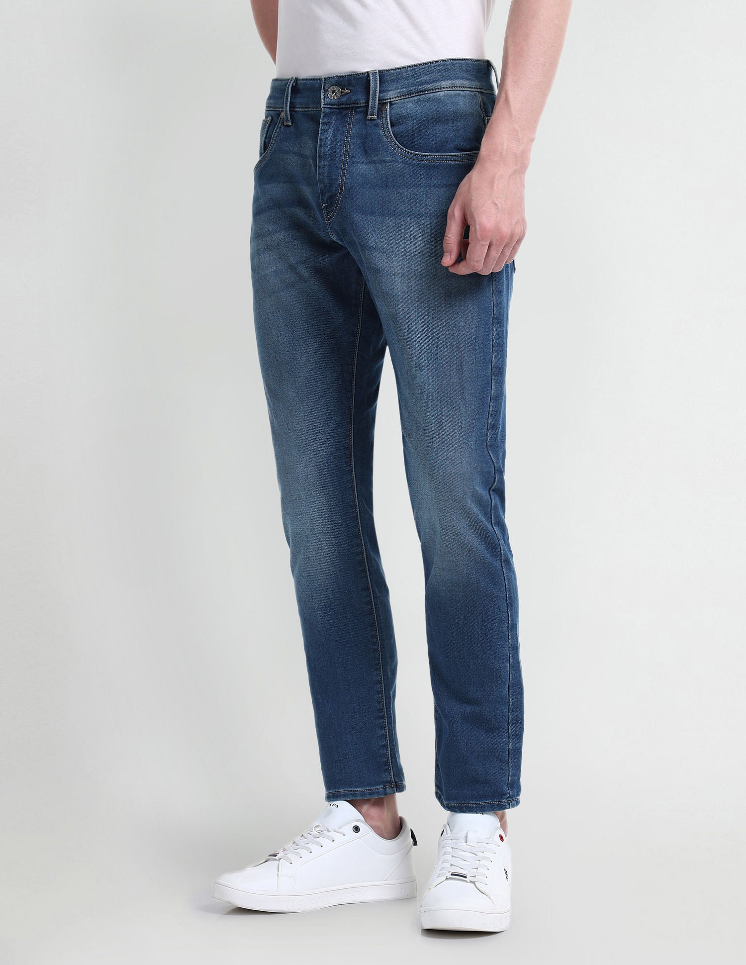 Henry Tapered Cropped Fit Blue Jeans Dark-Blue - U.S. Polo Assn. India | Large