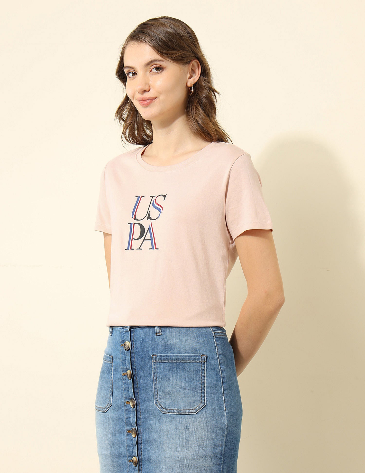 Regular Fit Brand Printed T-shirt Light Pink - U.S. POLO ASSN. | Large