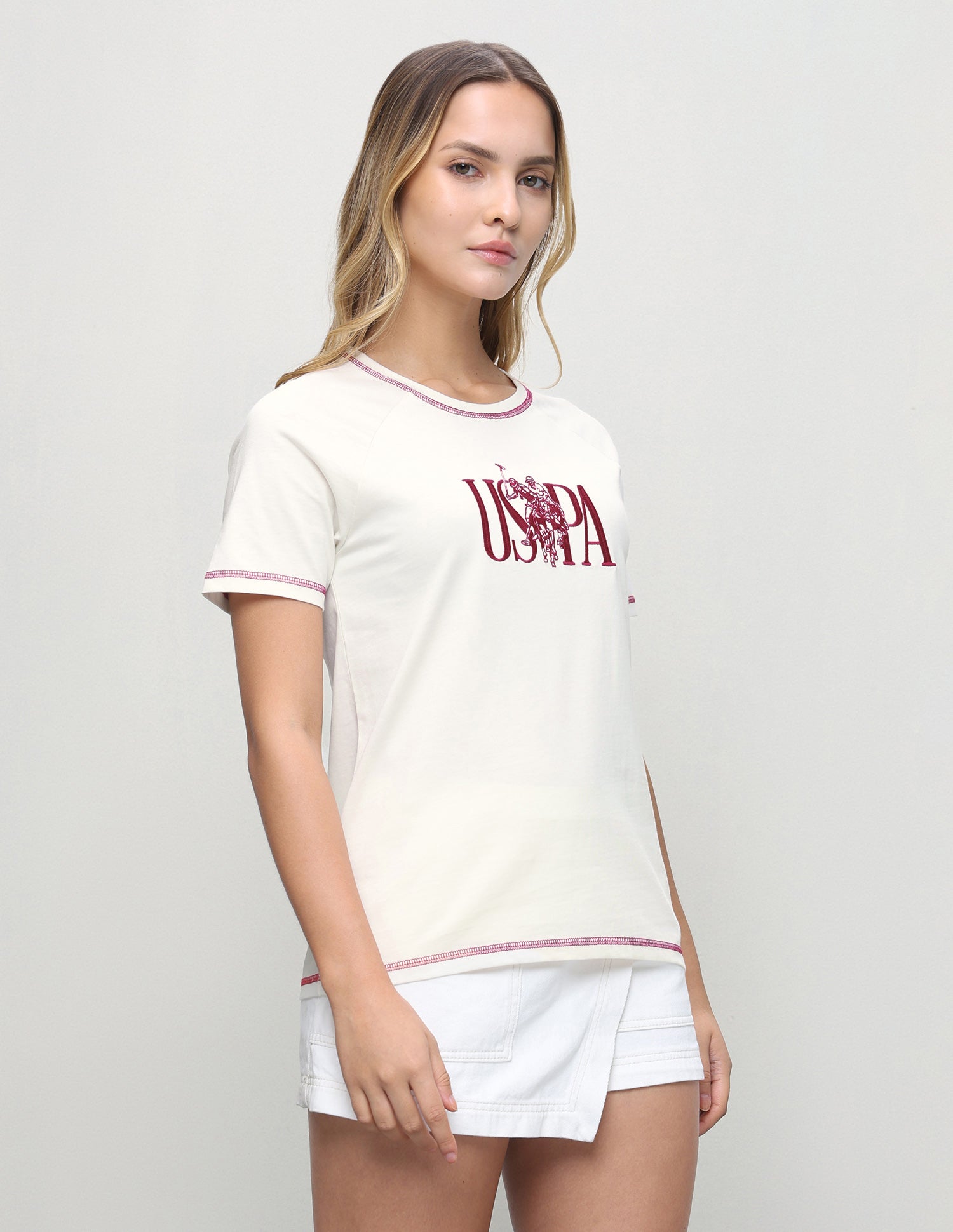 Brand Printed Regular Fit T-Shirt Off White - U.S. Polo Assn. India | Large