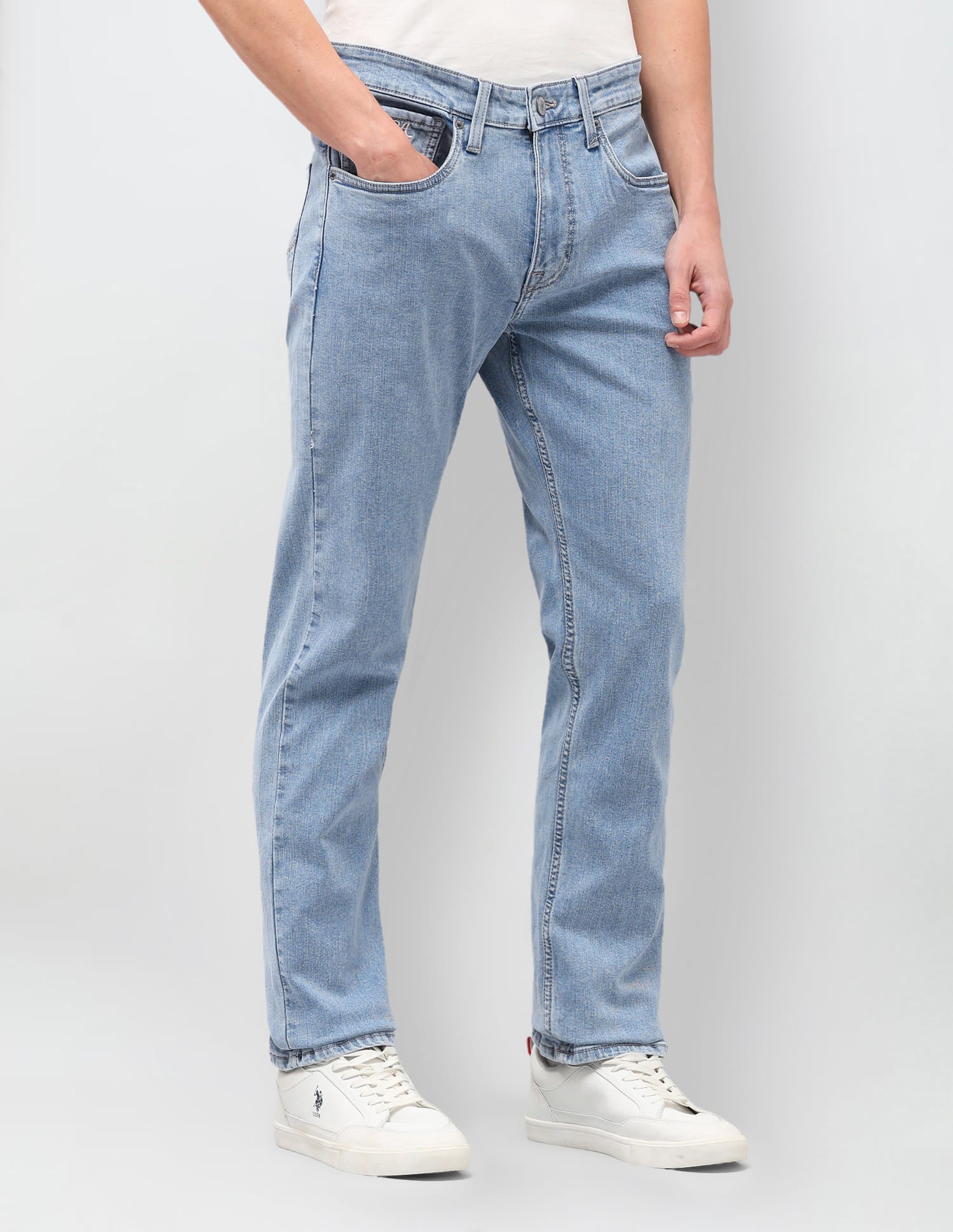 Solid Straight Fit Jeans Blue - U.S. Polo Assn. India | Large
