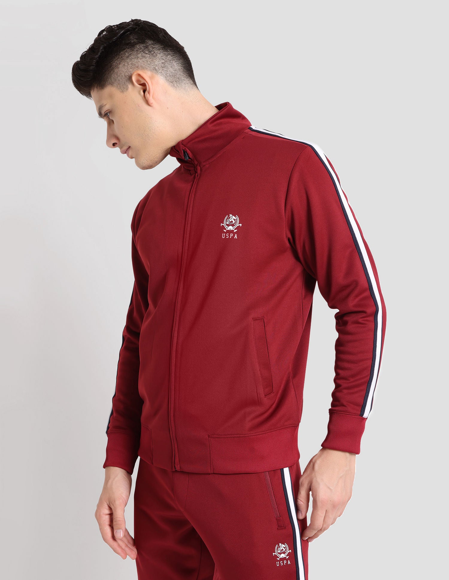 High Neck Track Jacket Dark Red - U.S. POLO ASSN. | Large