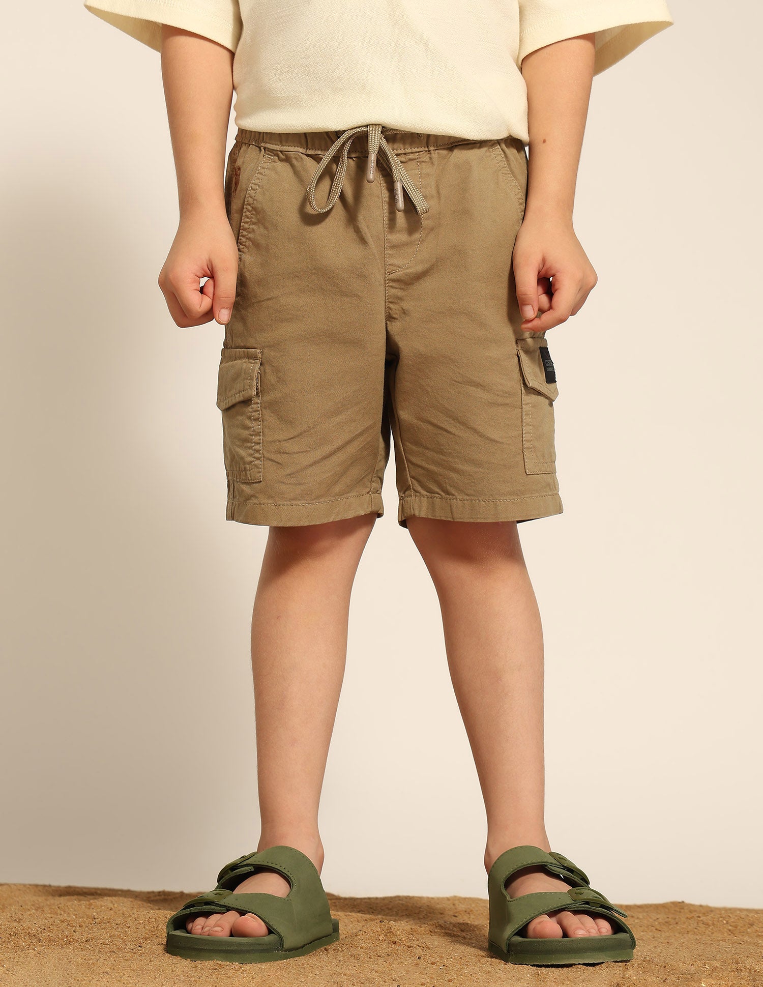 Boys Twill Cargo Shorts Khaki - U.S. POLO ASSN. | Large