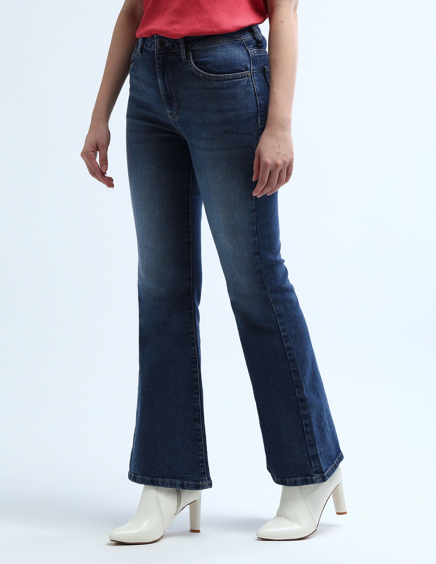 High Rise Extreme Flare Jeans Dark Blue - U.S. POLO ASSN. | Large