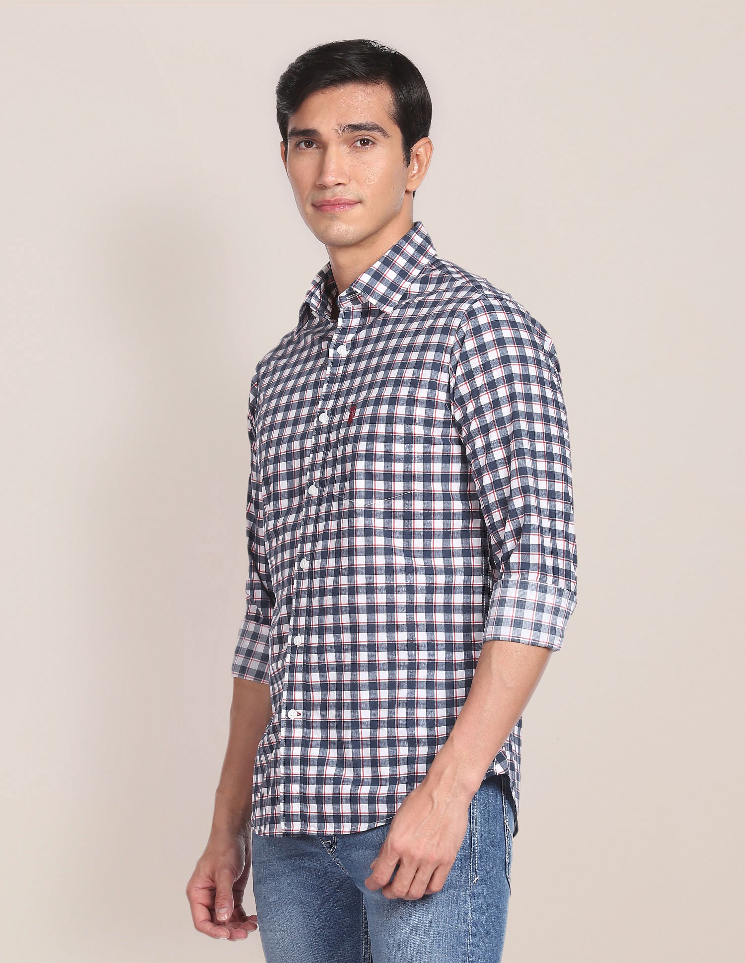 Cotton Tartan Check Casual Shirt Navy - U.S. POLO ASSN. | Large