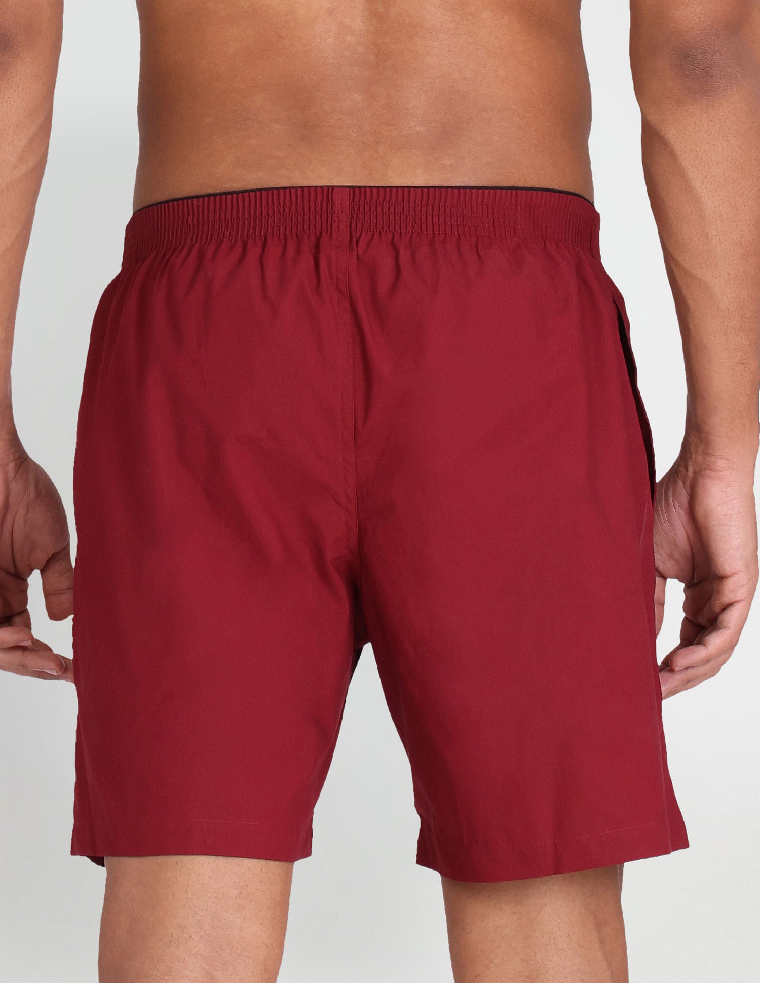 Pure Cotton Brushed Elastic I108 Boxers - Pack Of 1 Maroon - U.S. POLO ASSN. | Large