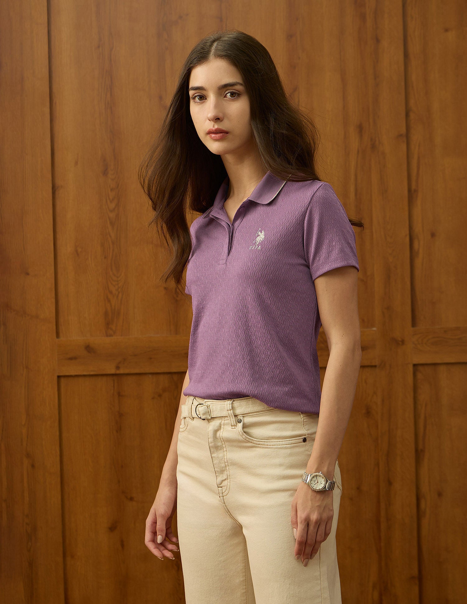 Regular Fit Textured Polo Shirt Wine - U.S. POLO ASSN. | Large