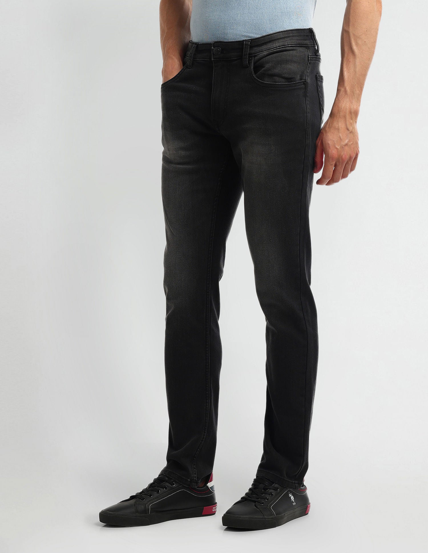 Brandon Slim Tapered Black Jeans Black - U.S. Polo Assn. India | Large