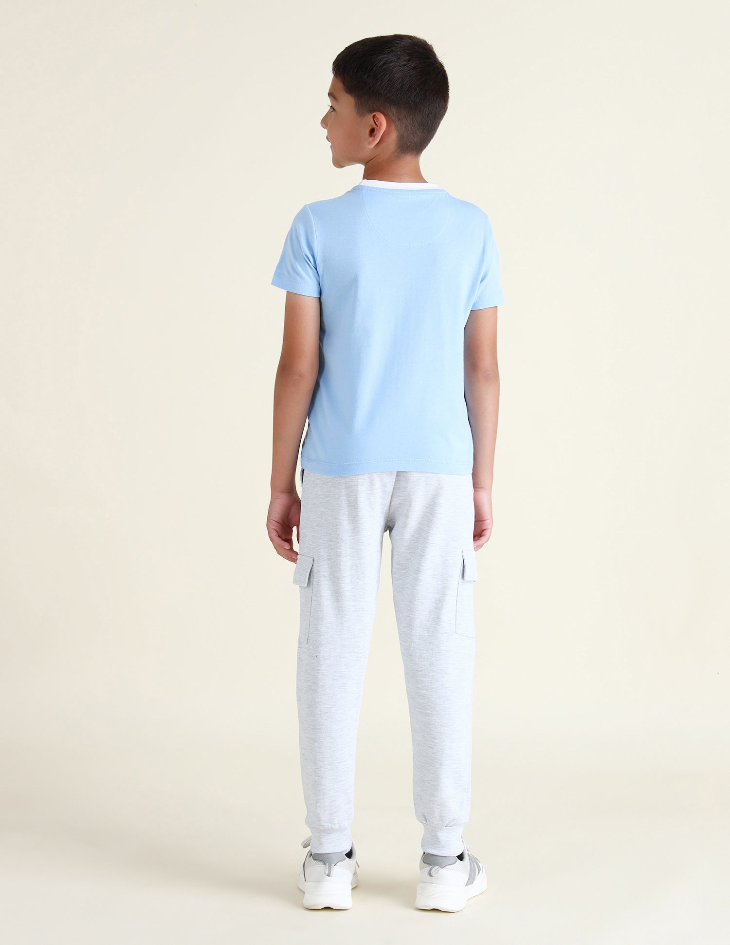 Boys Colour Block Regular Fit T-Shirt Light Blue - U.S. POLO ASSN. | Large