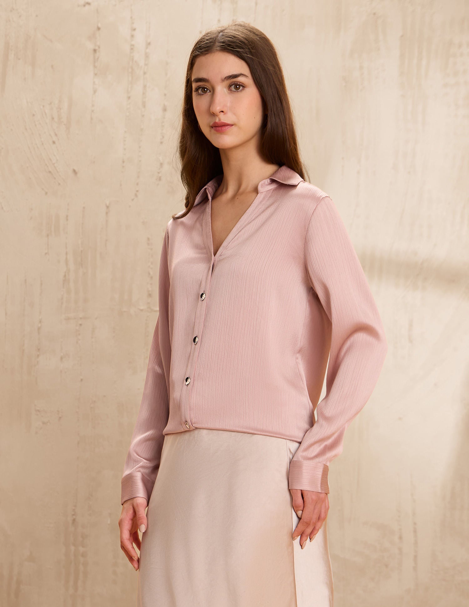 Crinkled Regular Fit Shirt Pink - U.S. POLO ASSN. | Large