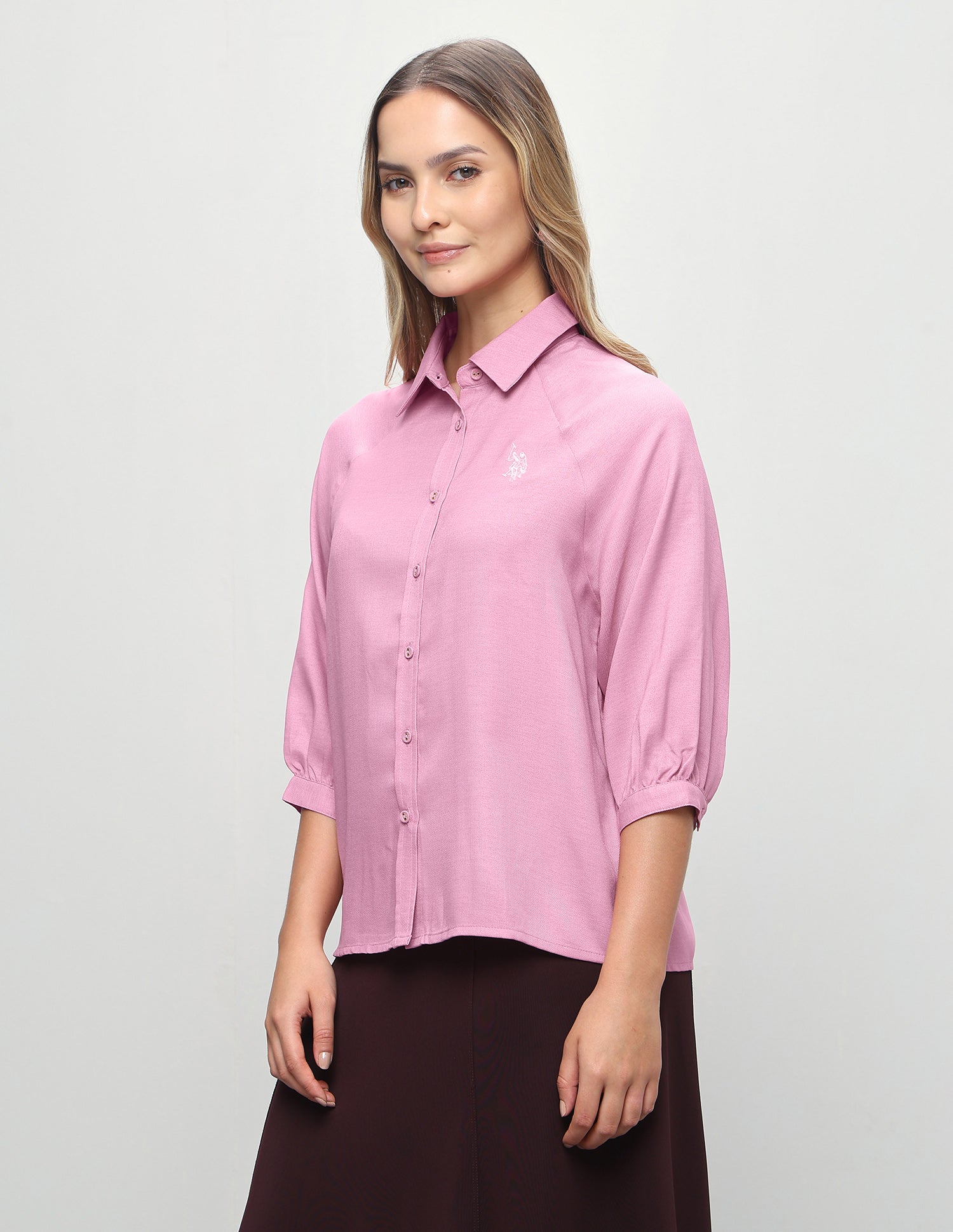Solid Relaxed Fit Shirt Pink - U.S. Polo Assn. India | Large