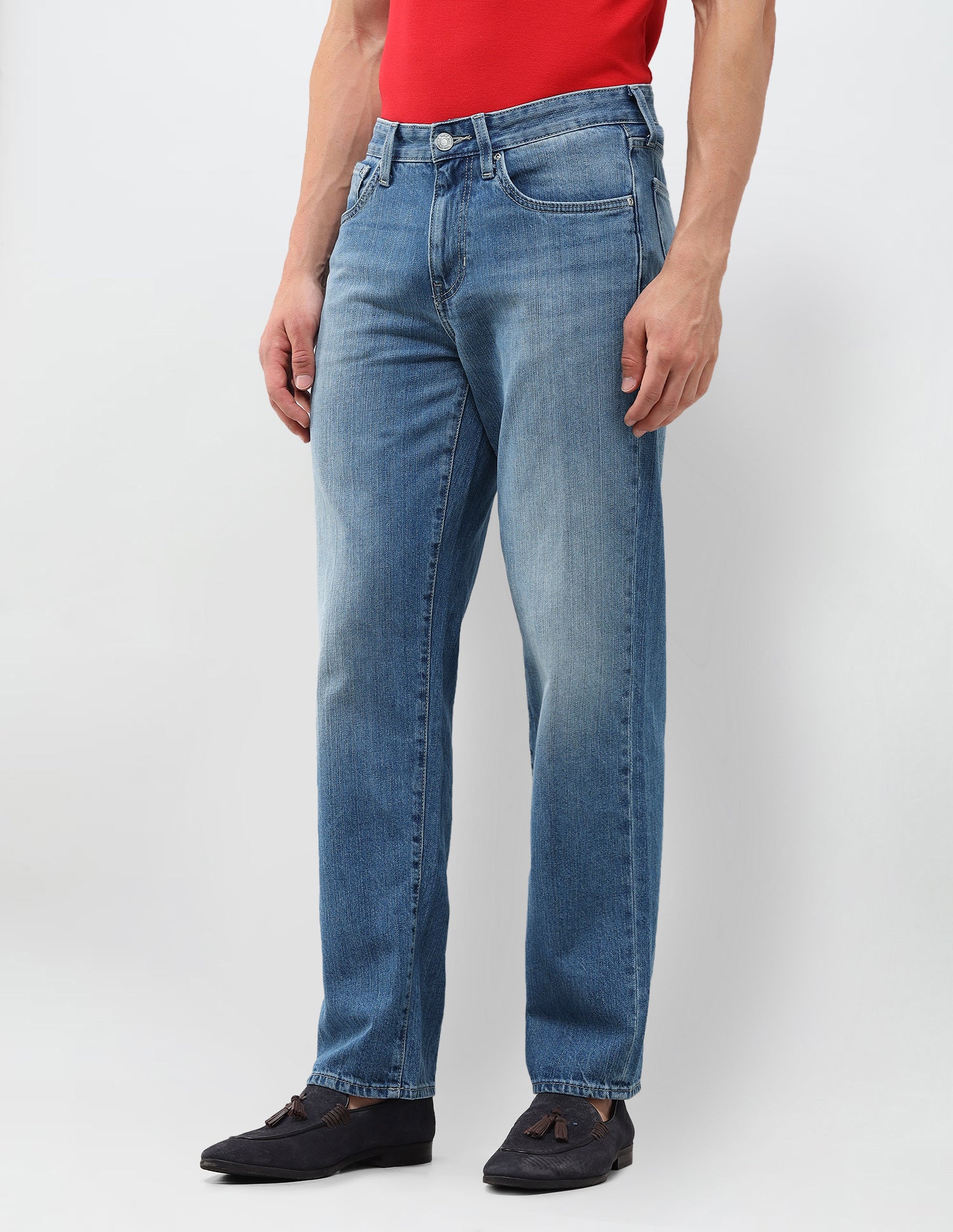 Shawn Relaxed Fit Blue Jeans Mid Blue - U.S. Polo Assn. India | Large